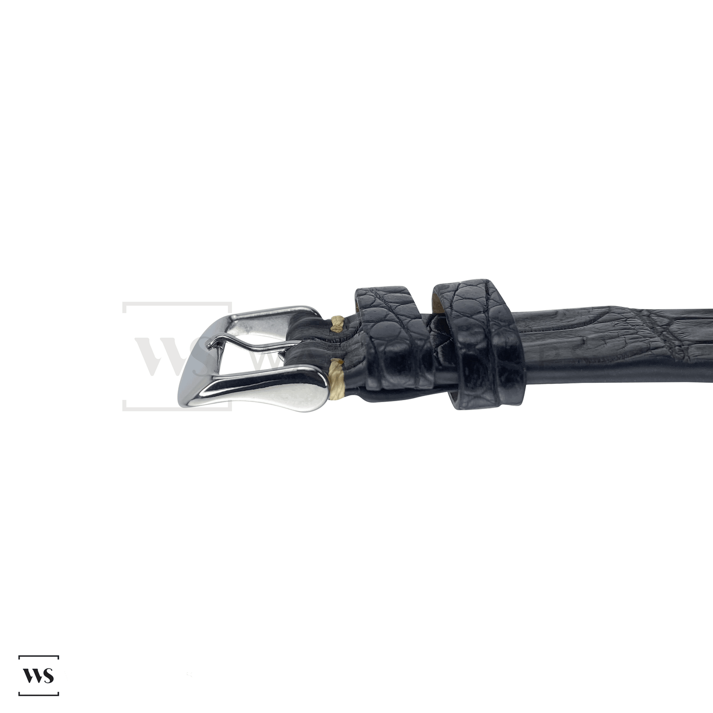 Black Bamboo Vintage Leather Strap Side