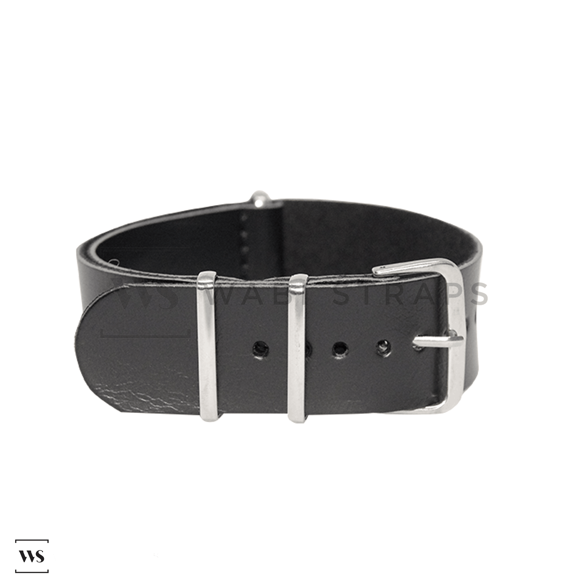 Black Faux PU Leather One-Piece Watch Strap