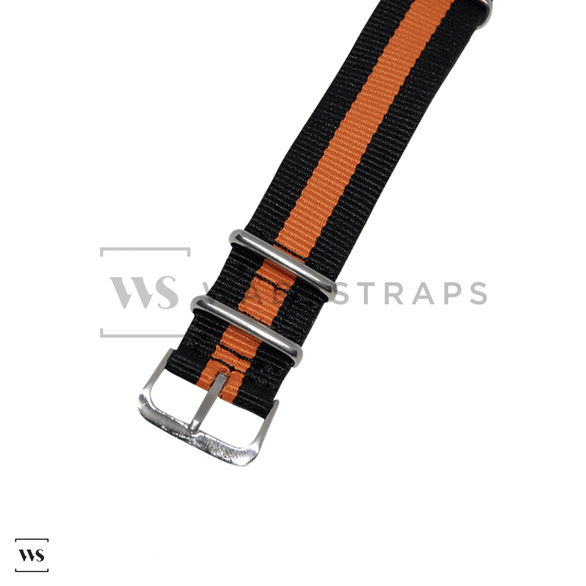 Black & Orange Classic British Military Watch Strap