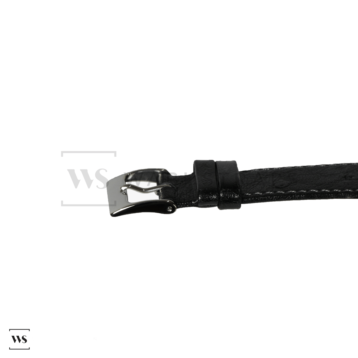 Black Ostrich Grain Watch Strap Side