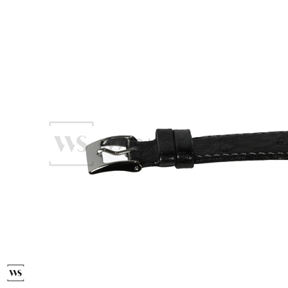 Black Ostrich Grain Watch Strap Side