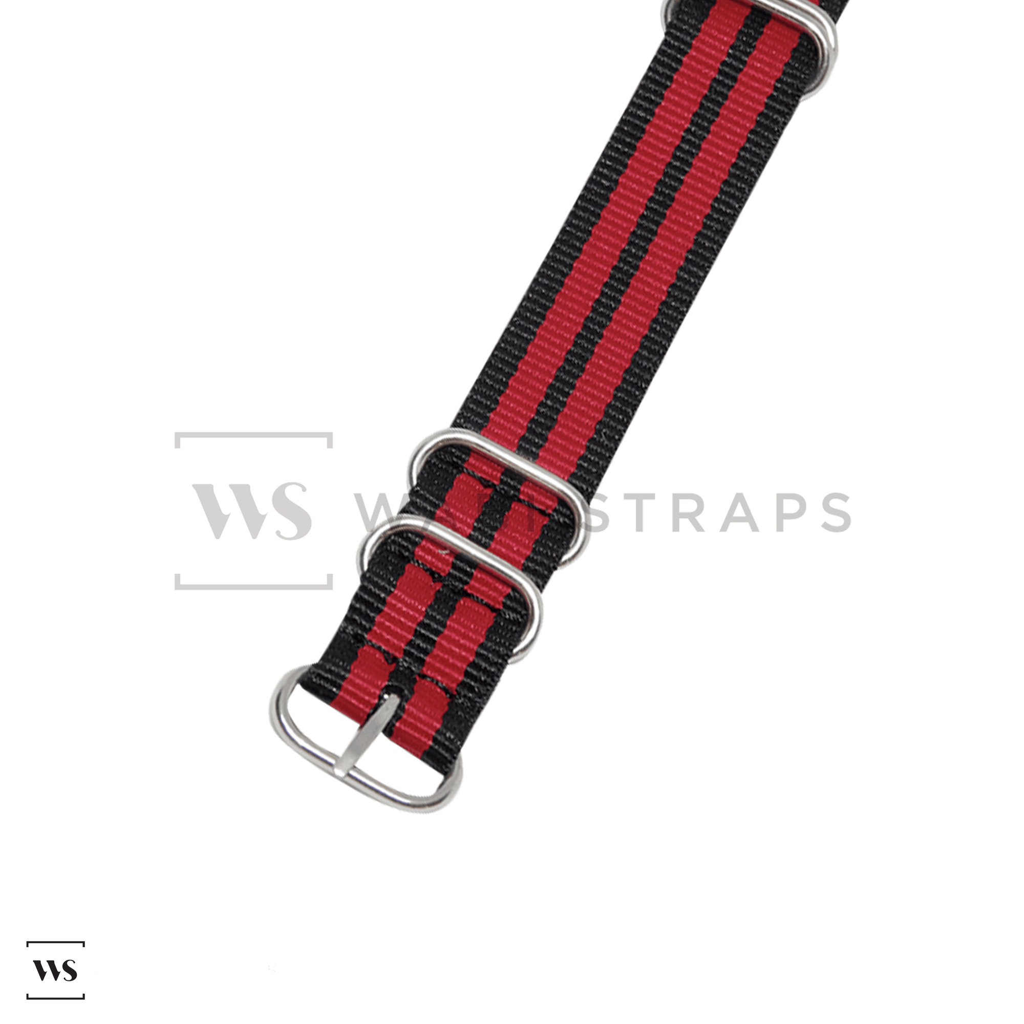 Black & Red Striped ZULU Strap Round