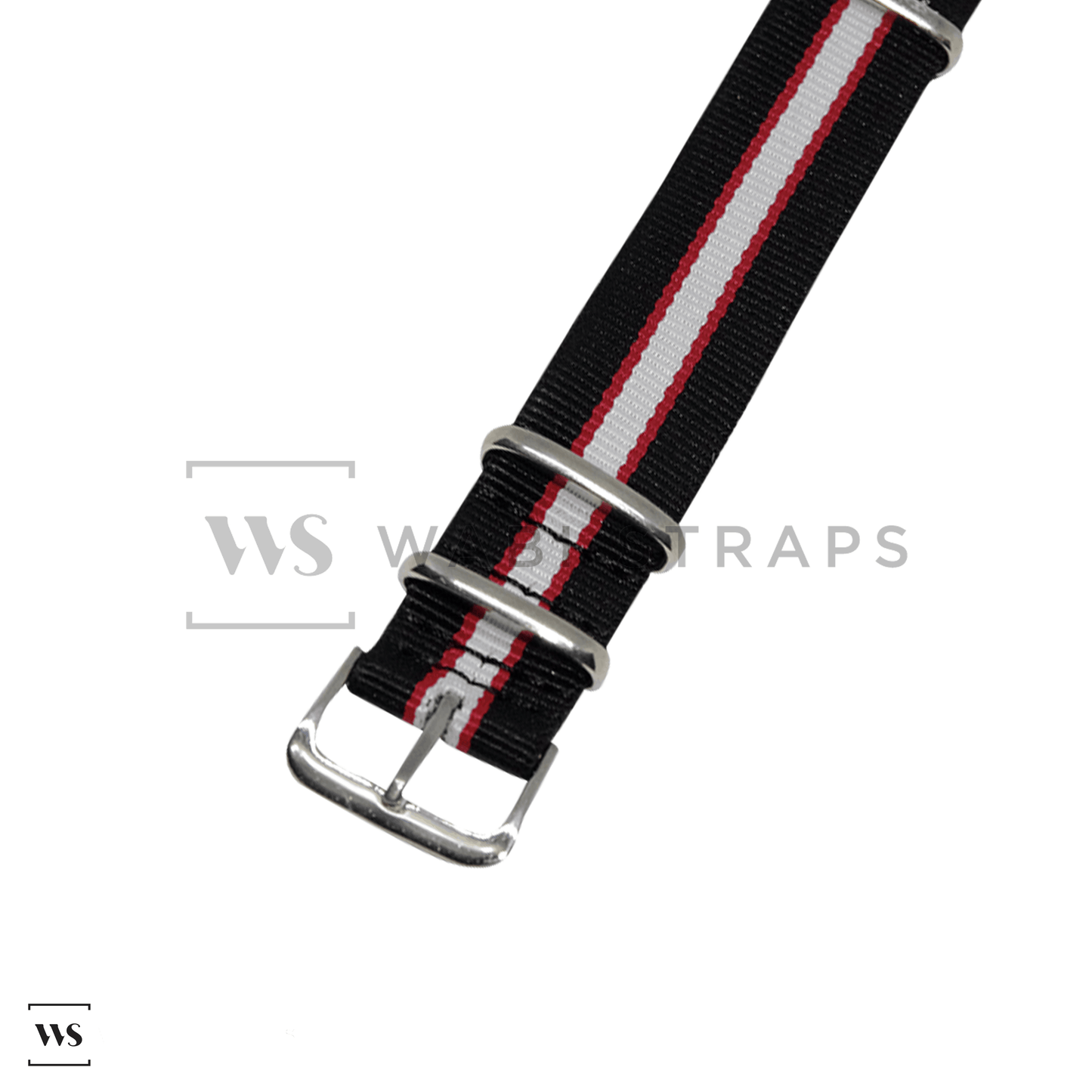 Black, Red & White Regimental British Military Watch Strap