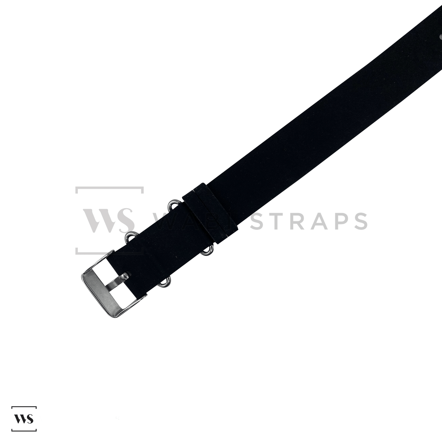 Black Rubber Single Pass Strap