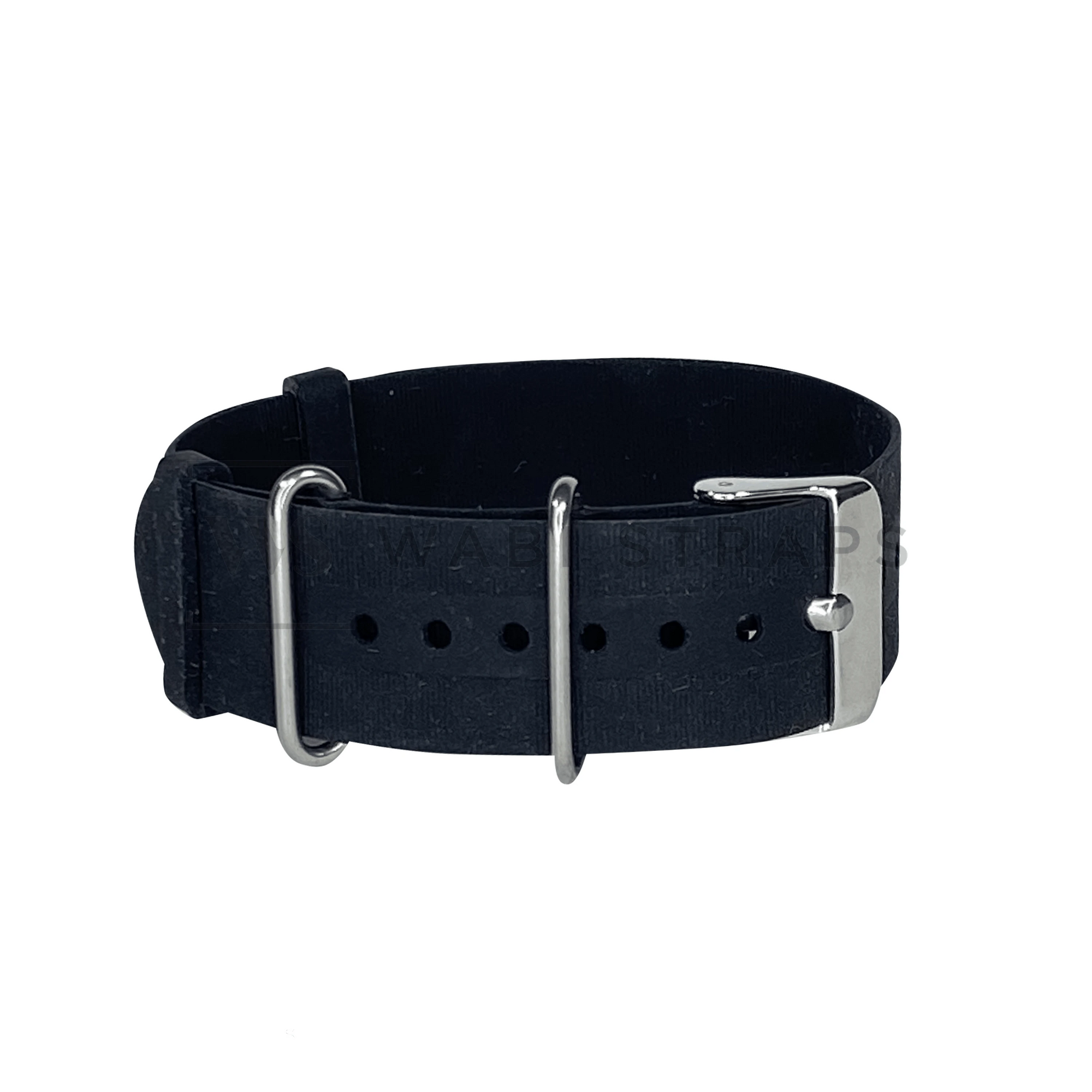 Black Rubber Single Pass Strap