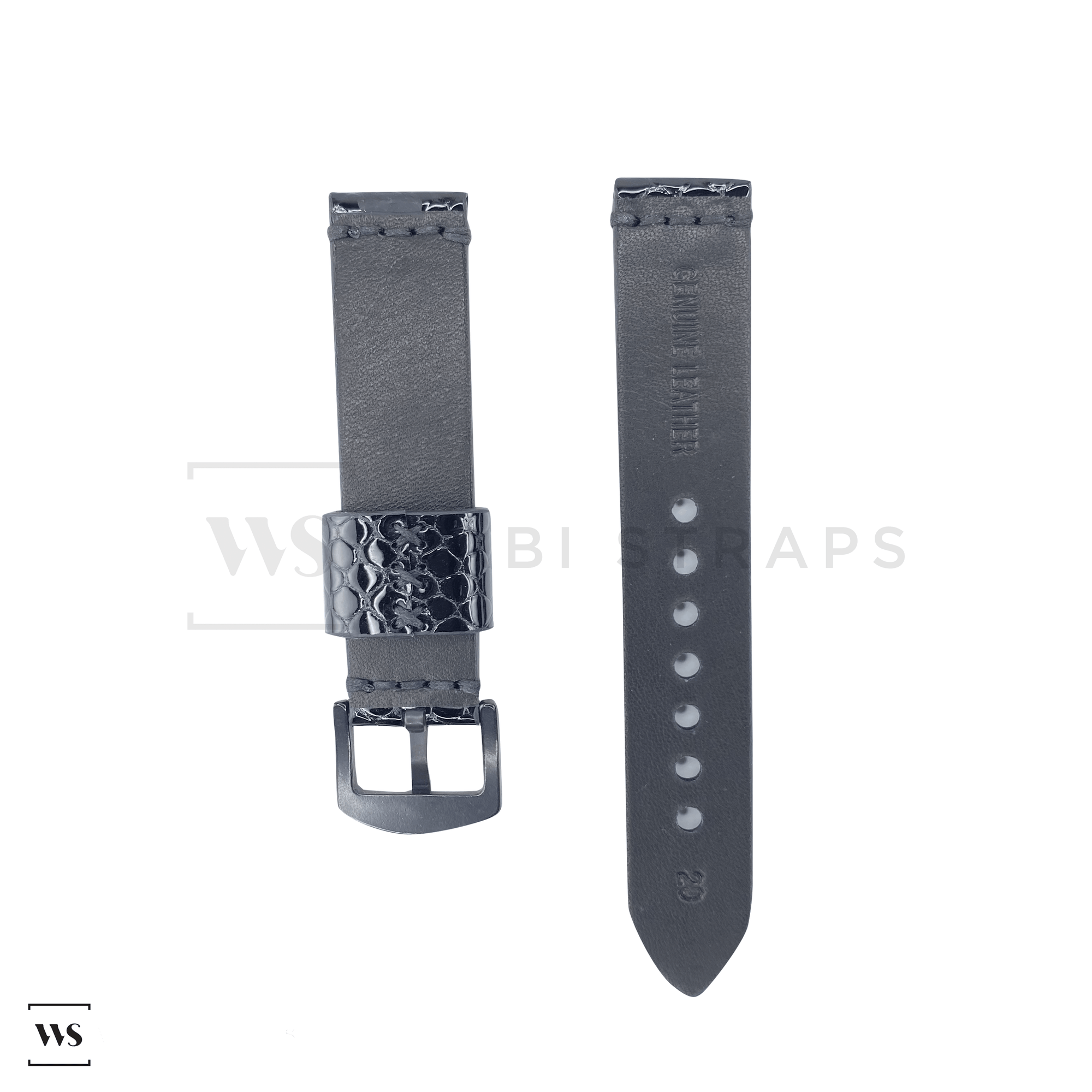 Black Stingray Rubber Watch Band Front