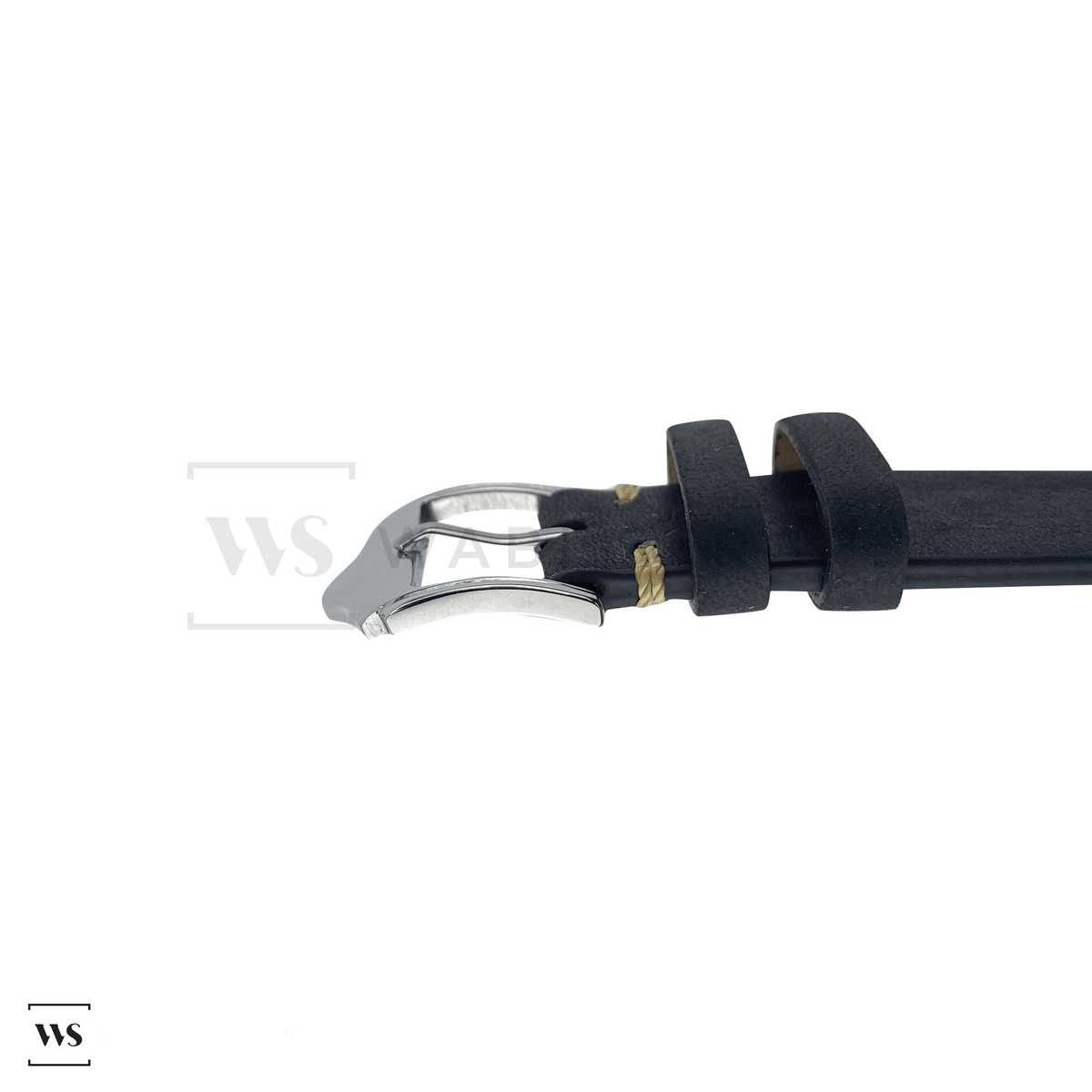 Vintage black leather watch strap top