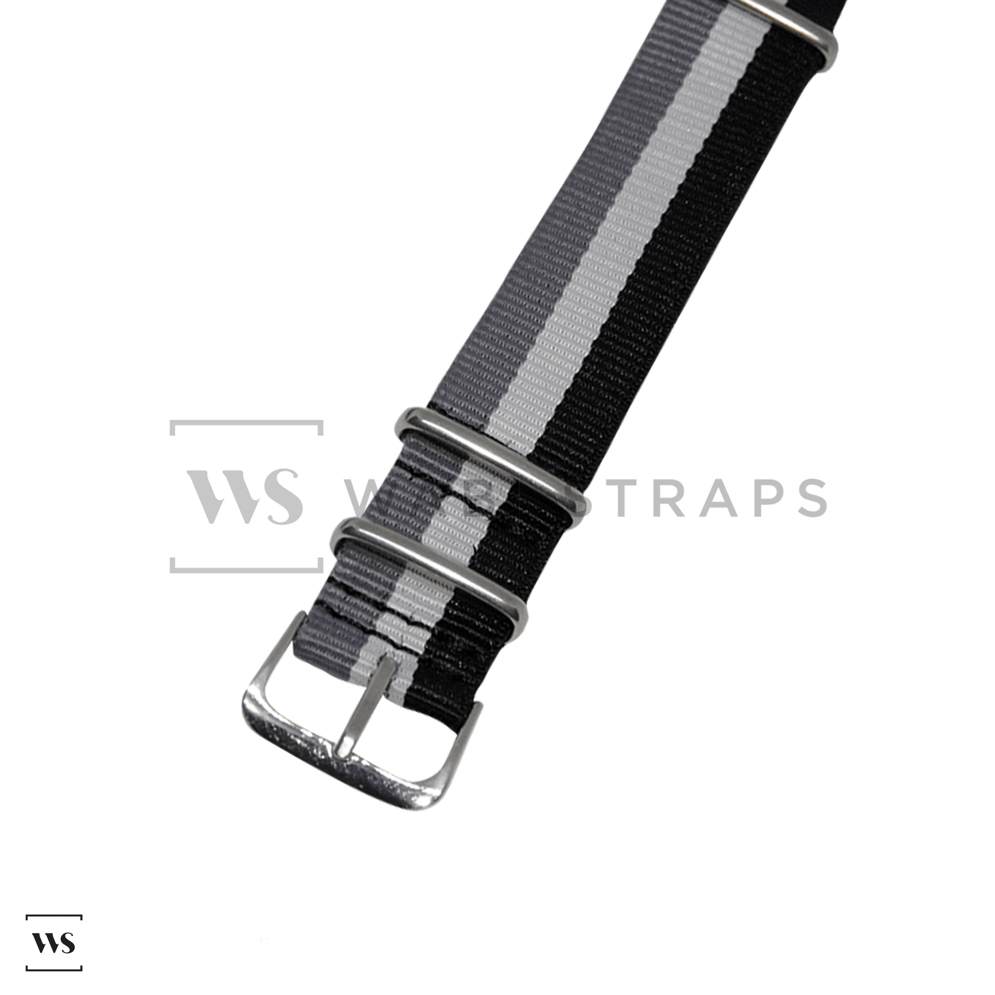 Black, White & Grey Classic British Military Watch Strap