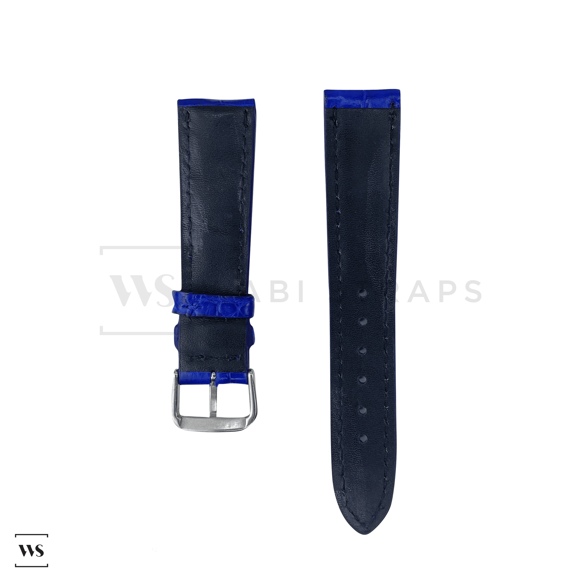 Blue Crocodile Artisan Leather Strap Front