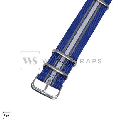 Blue, Grey & White Regimental British Military Watch Strap