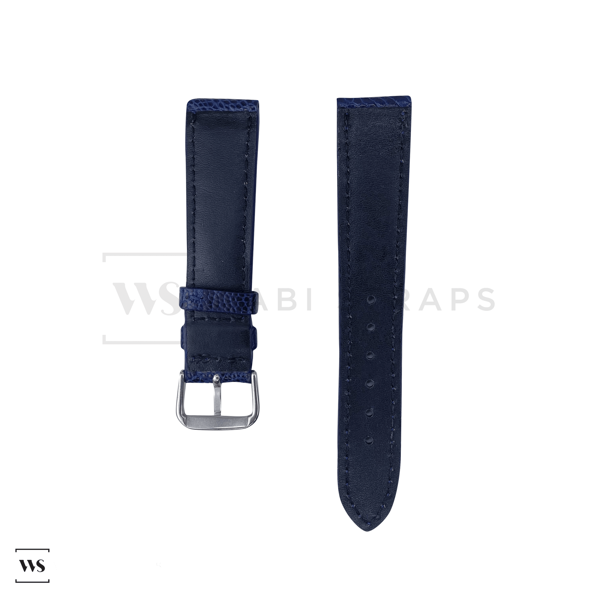 Blue Ostrich Handcrafted Leather Strap Front