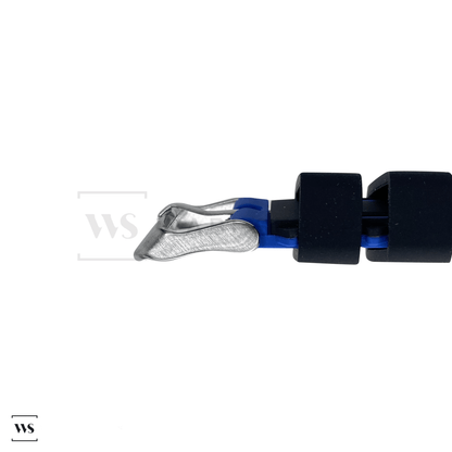 Blue Trim Silicone Waterproof Strap Side