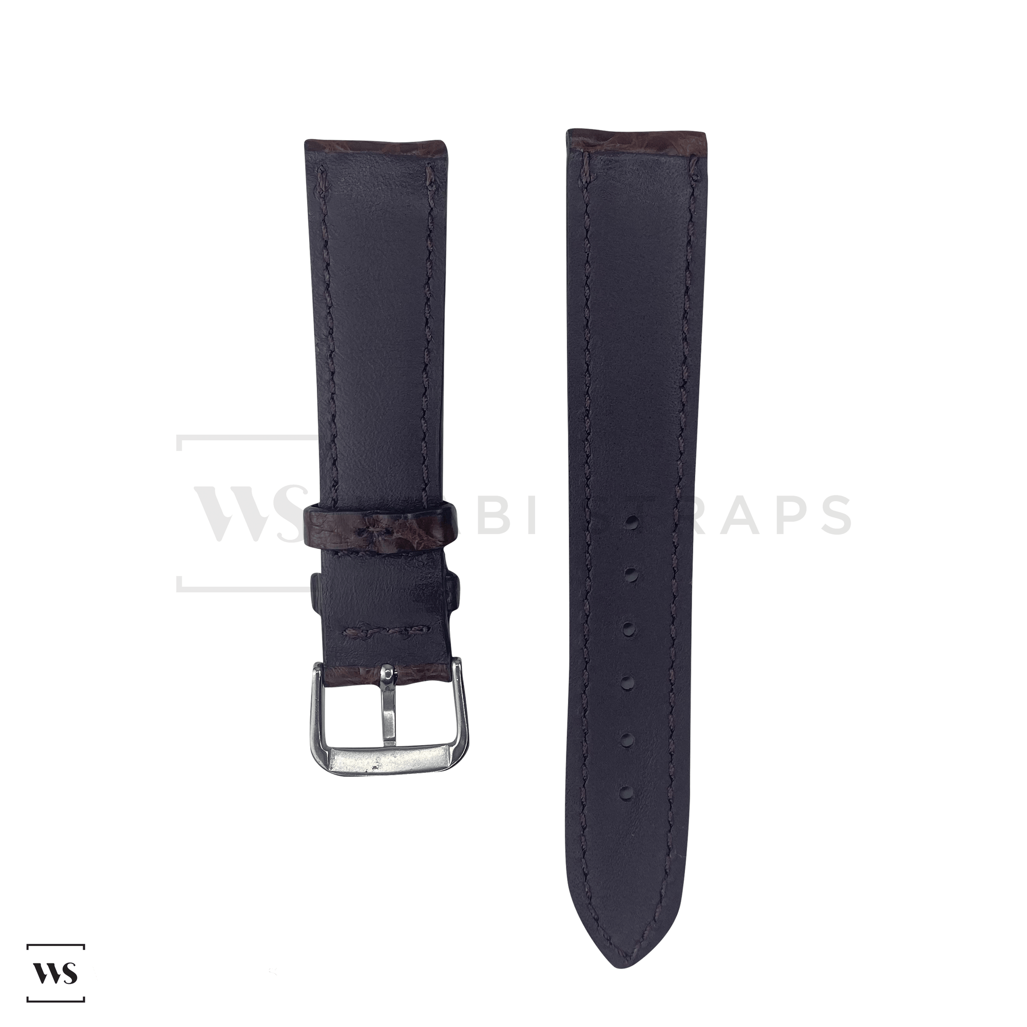 Brown Alligator Exotic Leather Strap Front