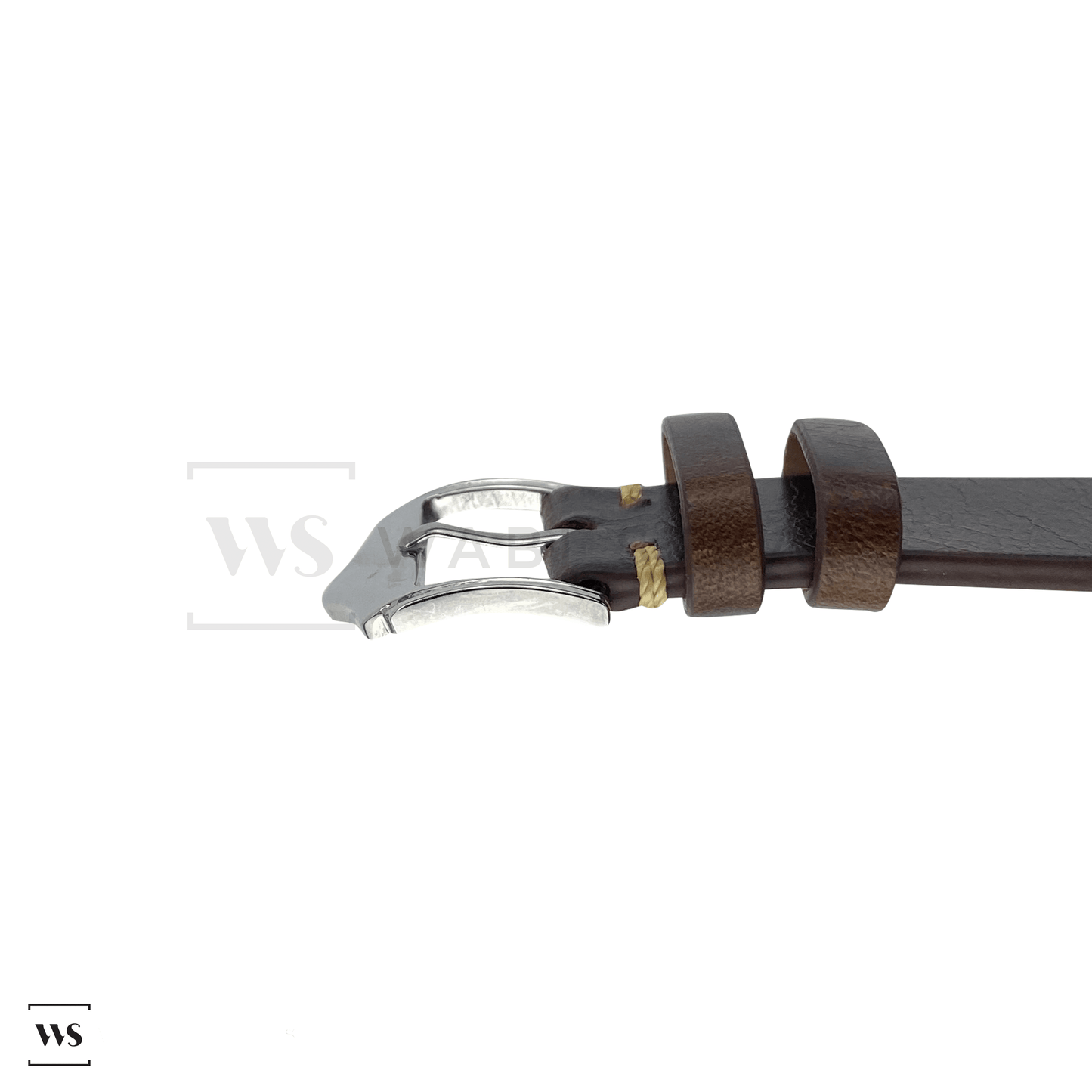 Brown Distressed Leather Watch Strap Side