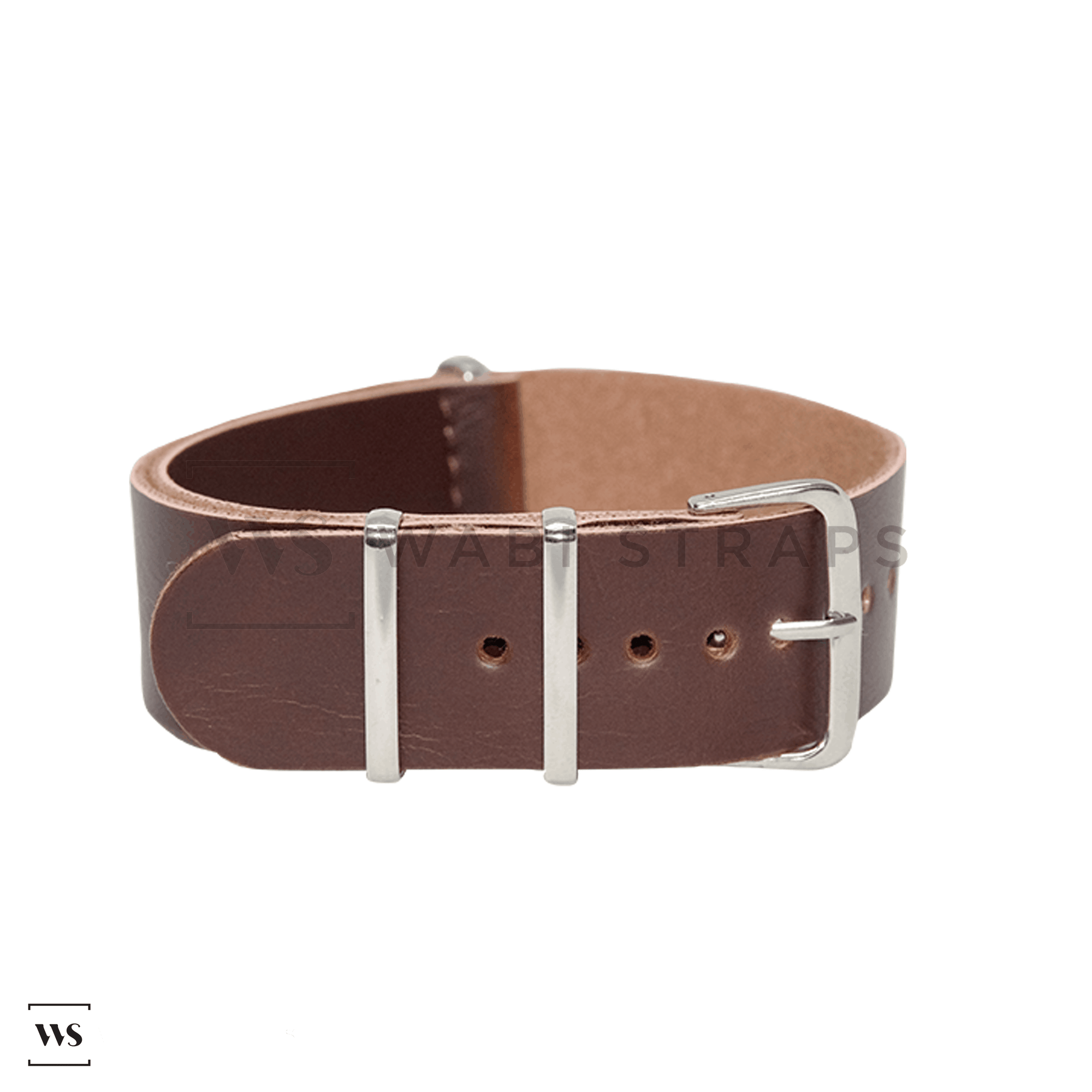 Brown Faux PU Leather One-Piece Watch Strap