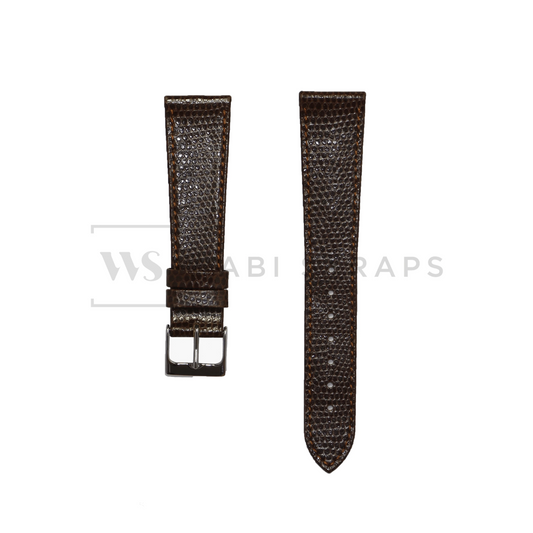Brown Lizard Leather Watch Strap Front