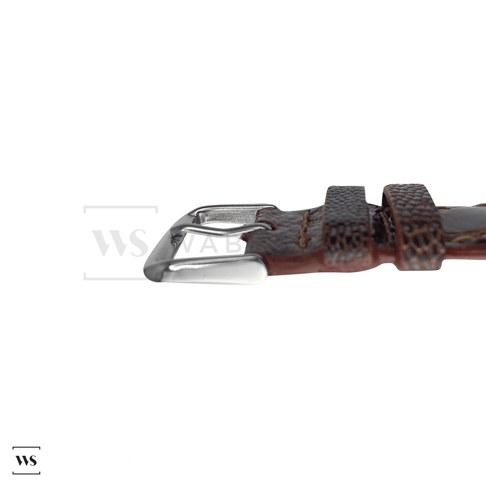 Brown Ostrich Handcrafted Leather Strap Side