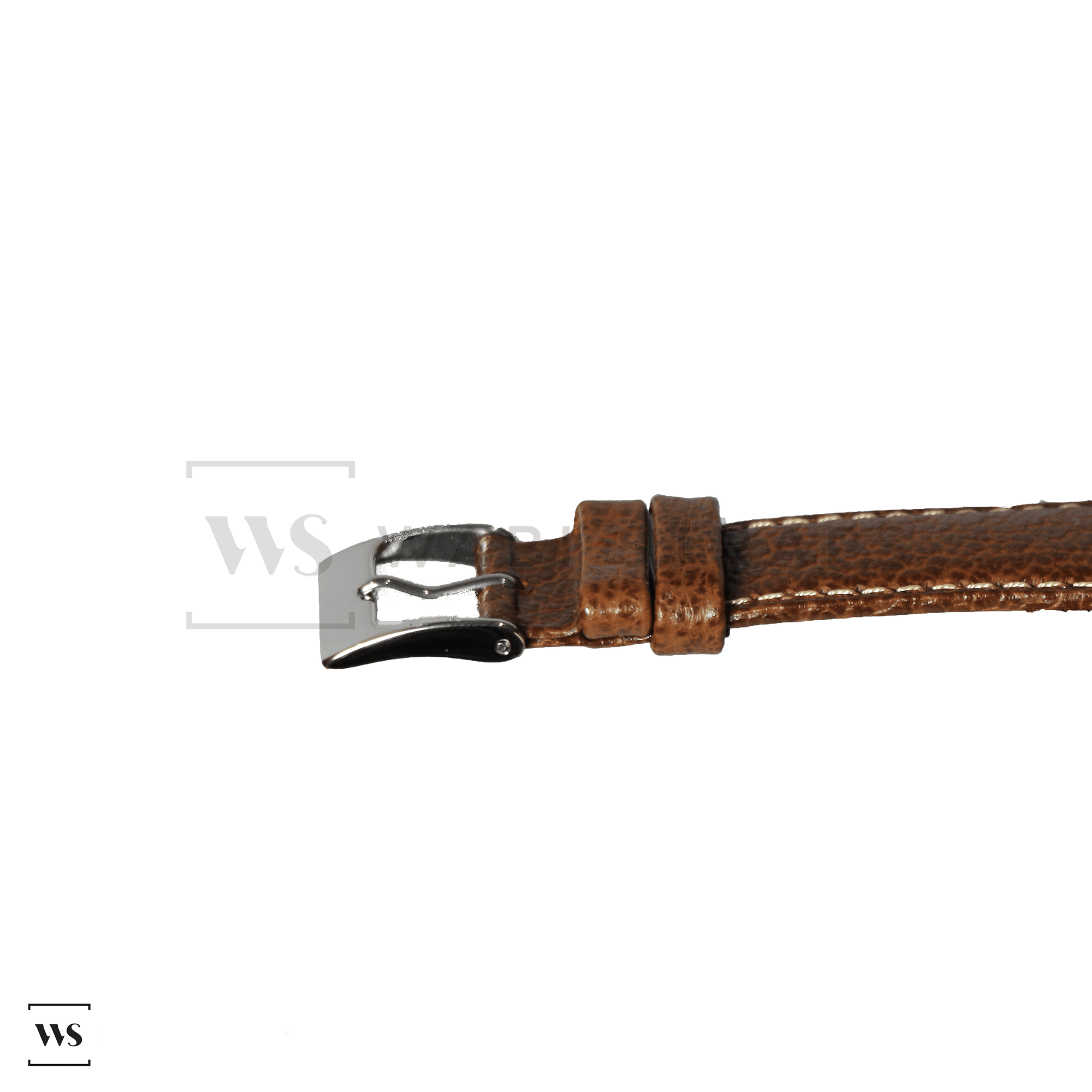 Brown Pebbled Leather Watch Strap Front