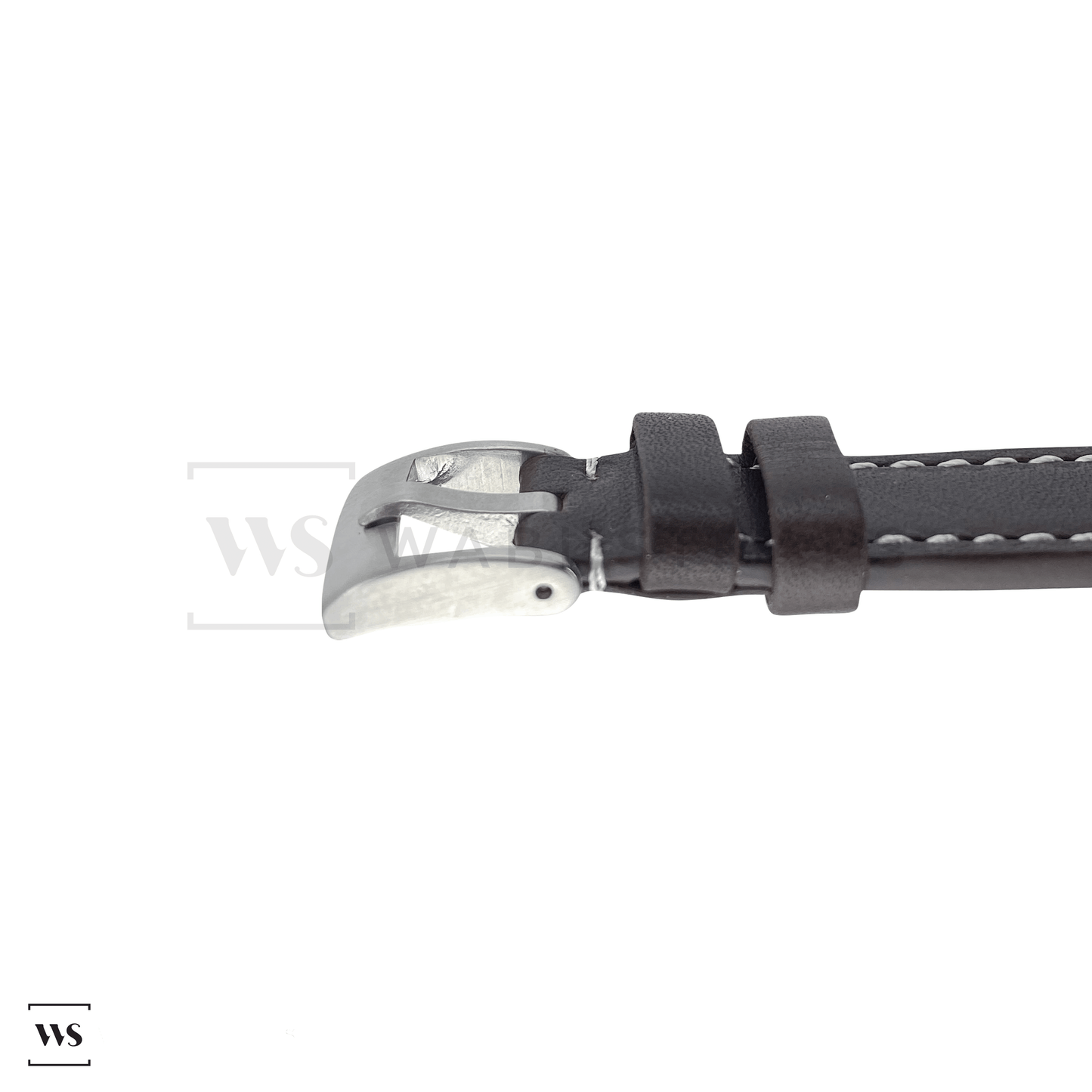 Brown Thick Leather Watch Strap Side