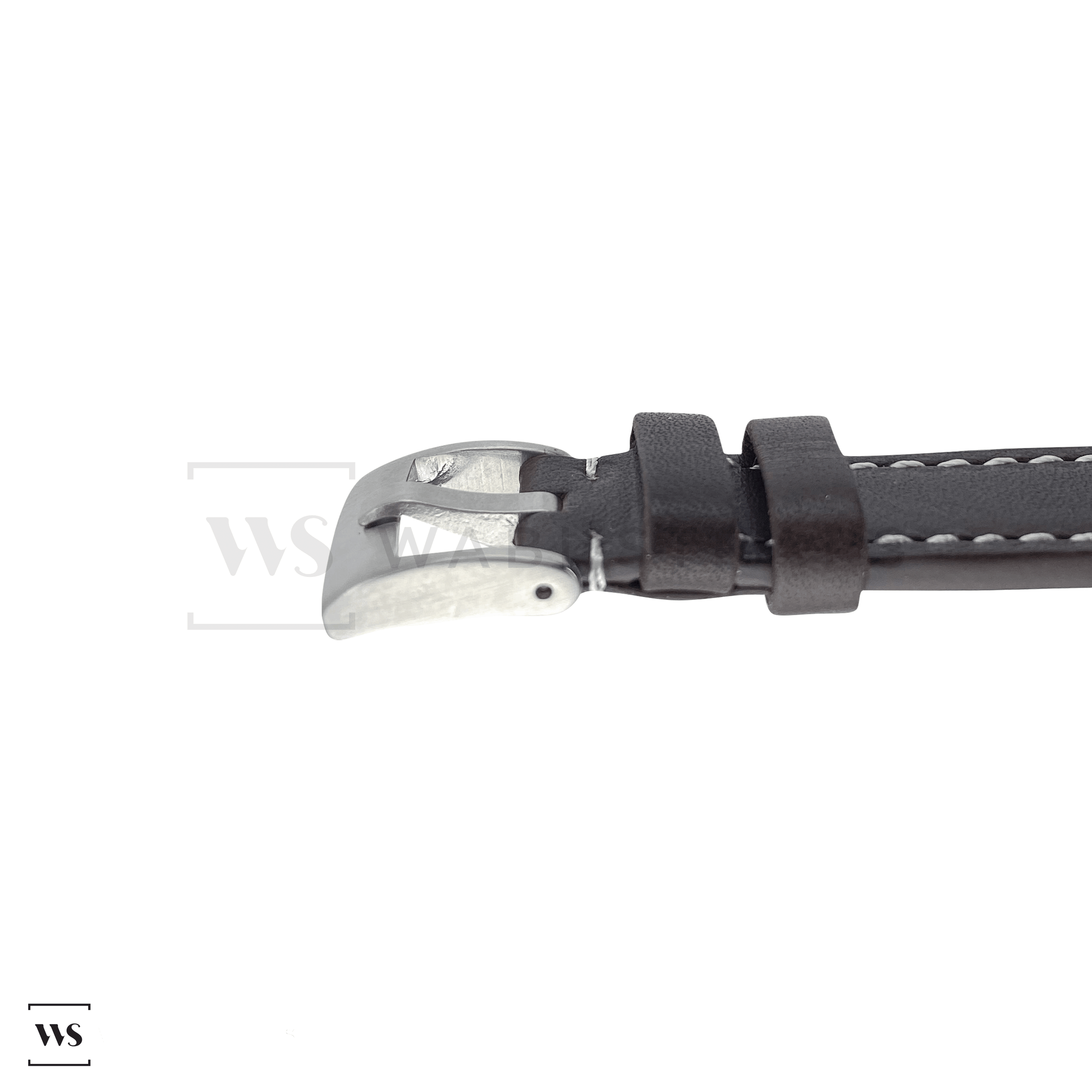 Brown Thick Leather Watch Strap Side