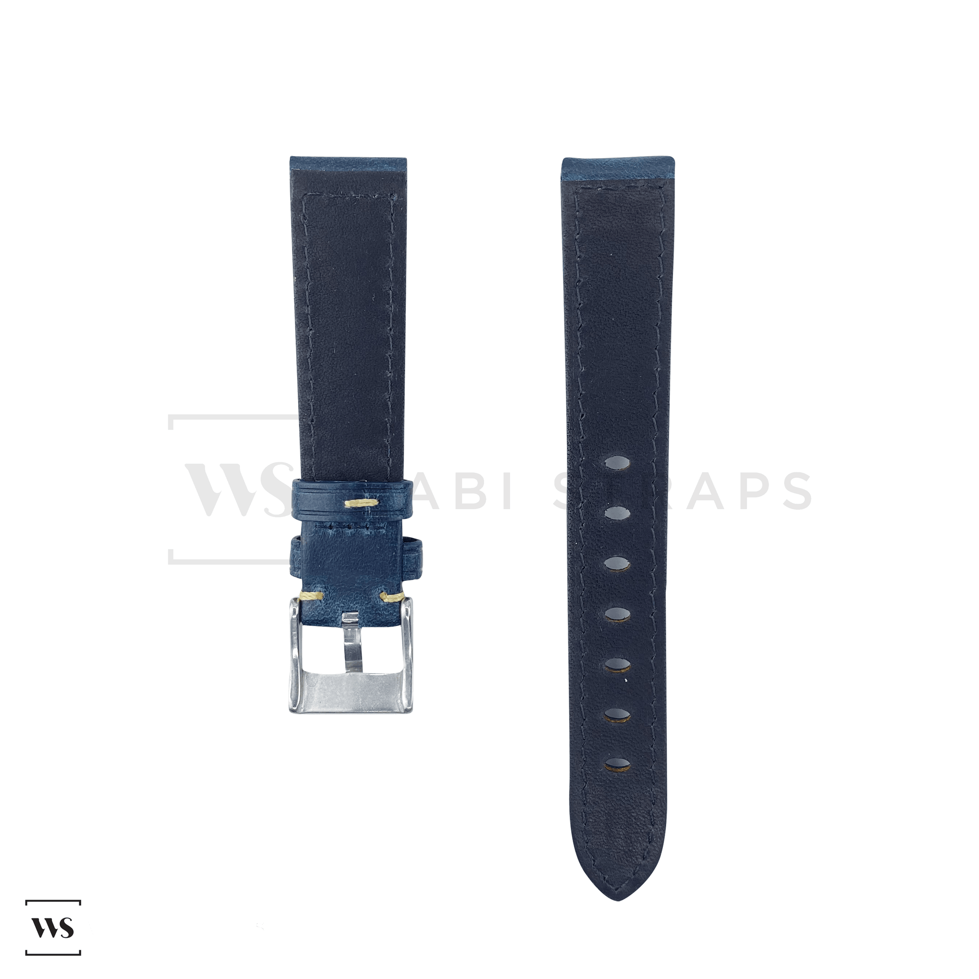 Cobalt Blue Oxford Padded Leather Strap Front