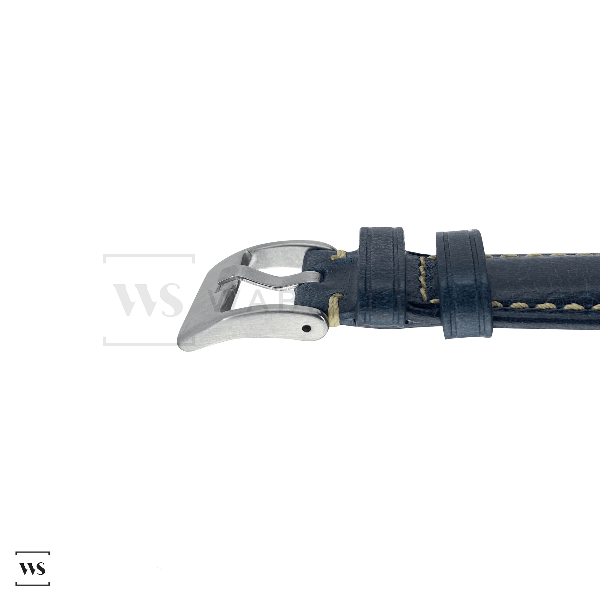 Cobalt Blue Oxford Padded Leather Strap Side