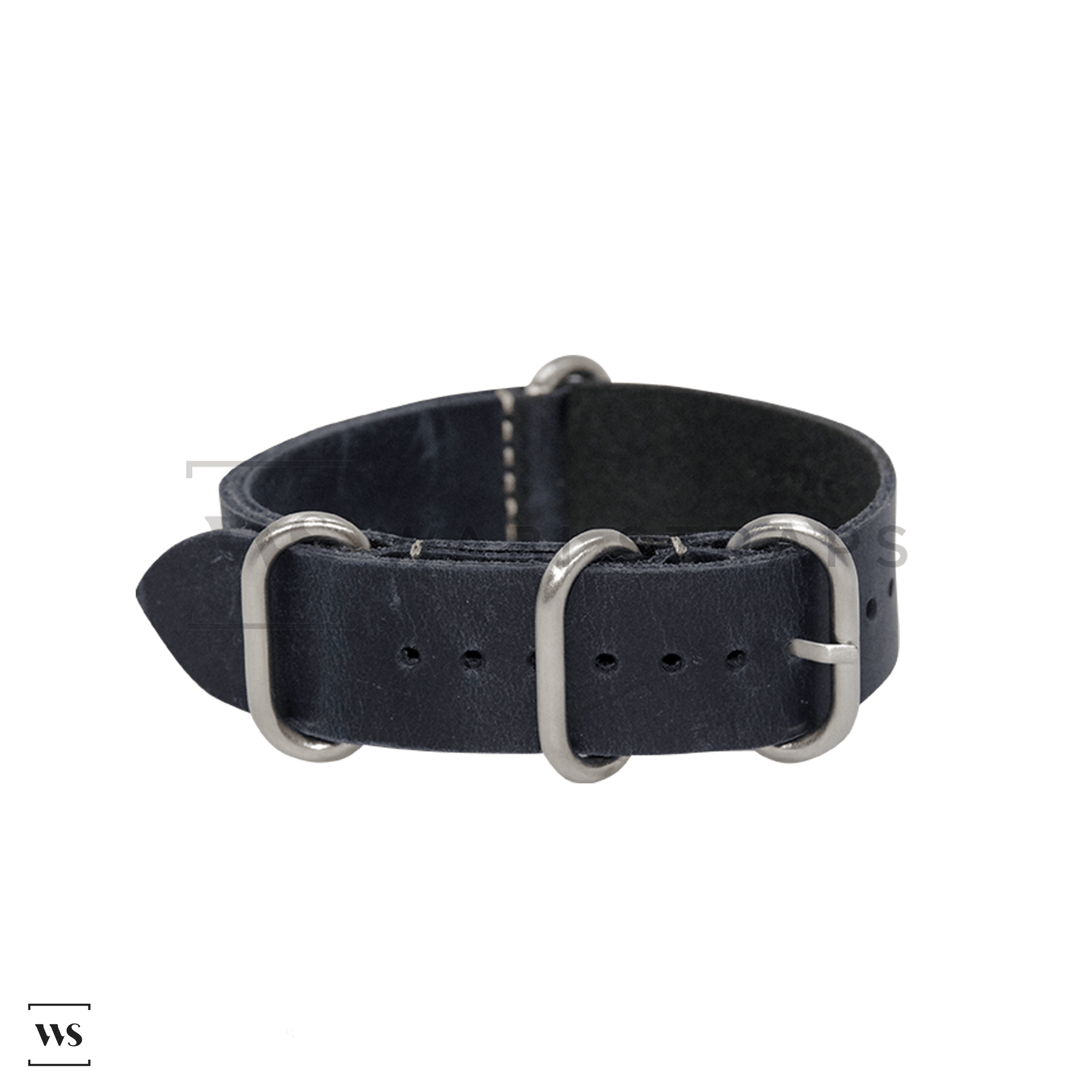 Dark Blue Vintage Leather ZULU Strap Folded