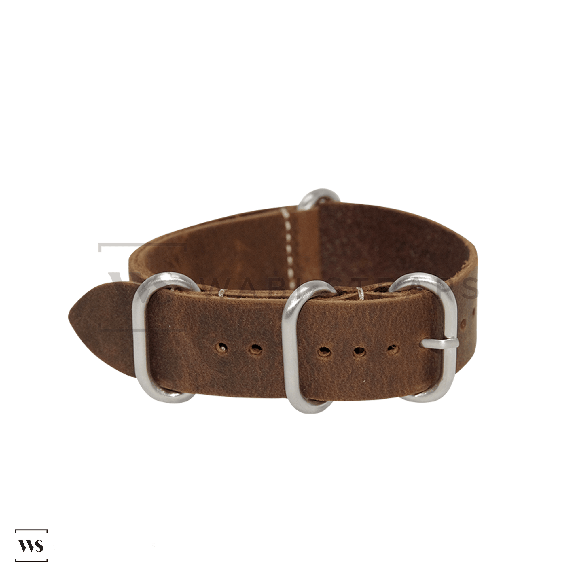 Dark Brown Vintage Leather ZULU Strap Folded