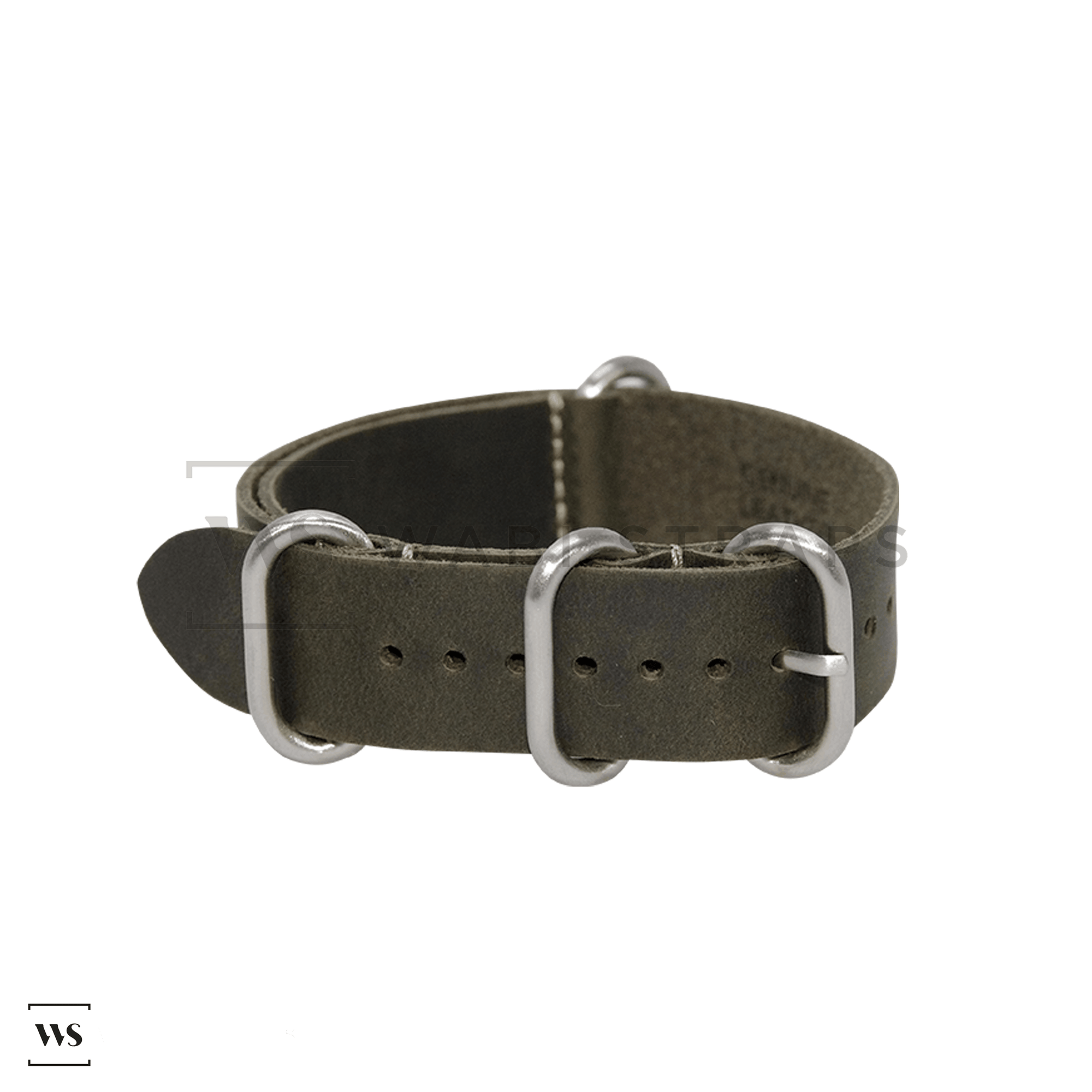 Dark Green Vintage Leather ZULU Strap Folded