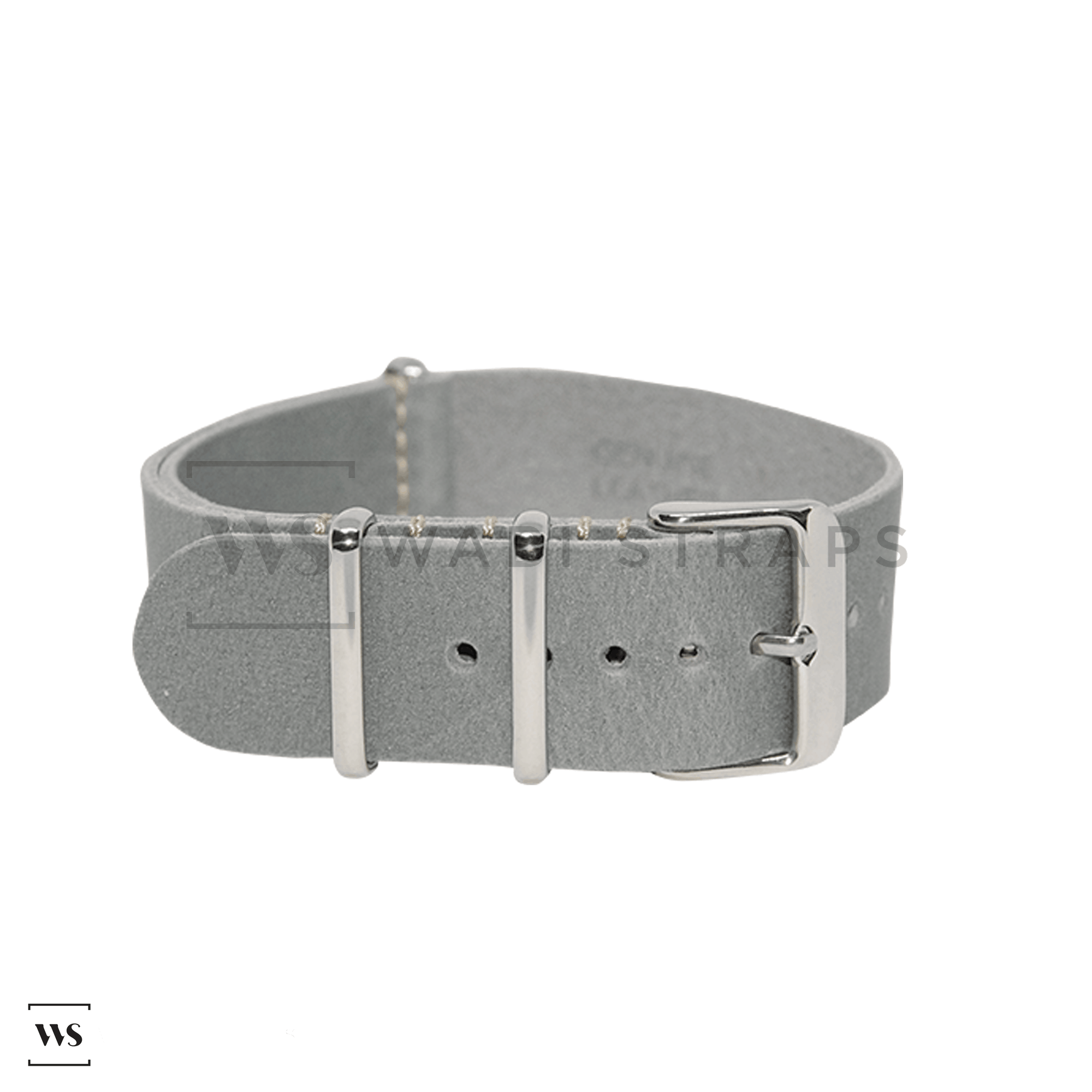 Grey Crazy Horse Leather One-Piece Watch Strap