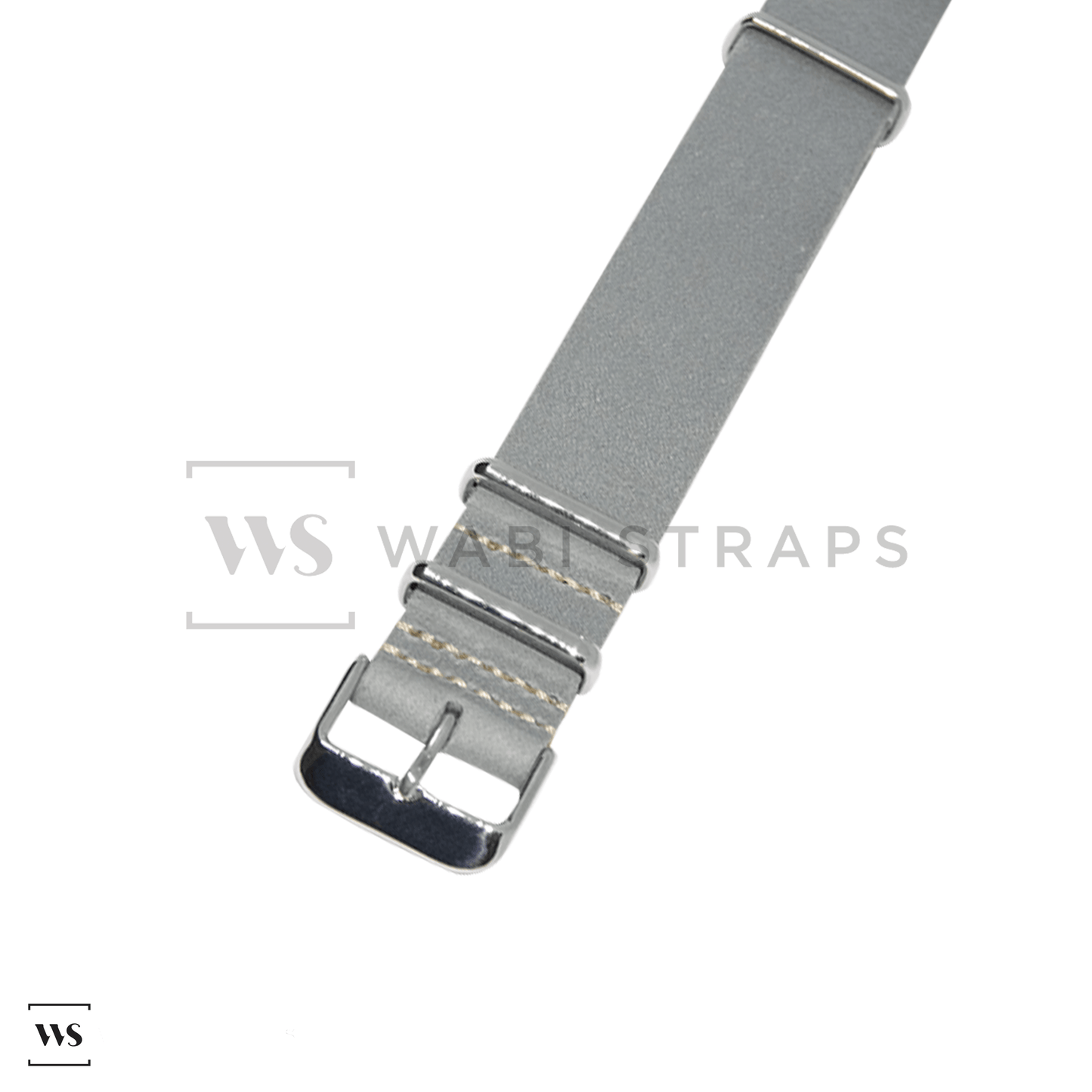 Grey Crazy Horse Leather One-Piece Watch Strap