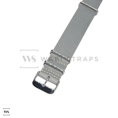 Grey Crazy Horse Leather One-Piece Watch Strap