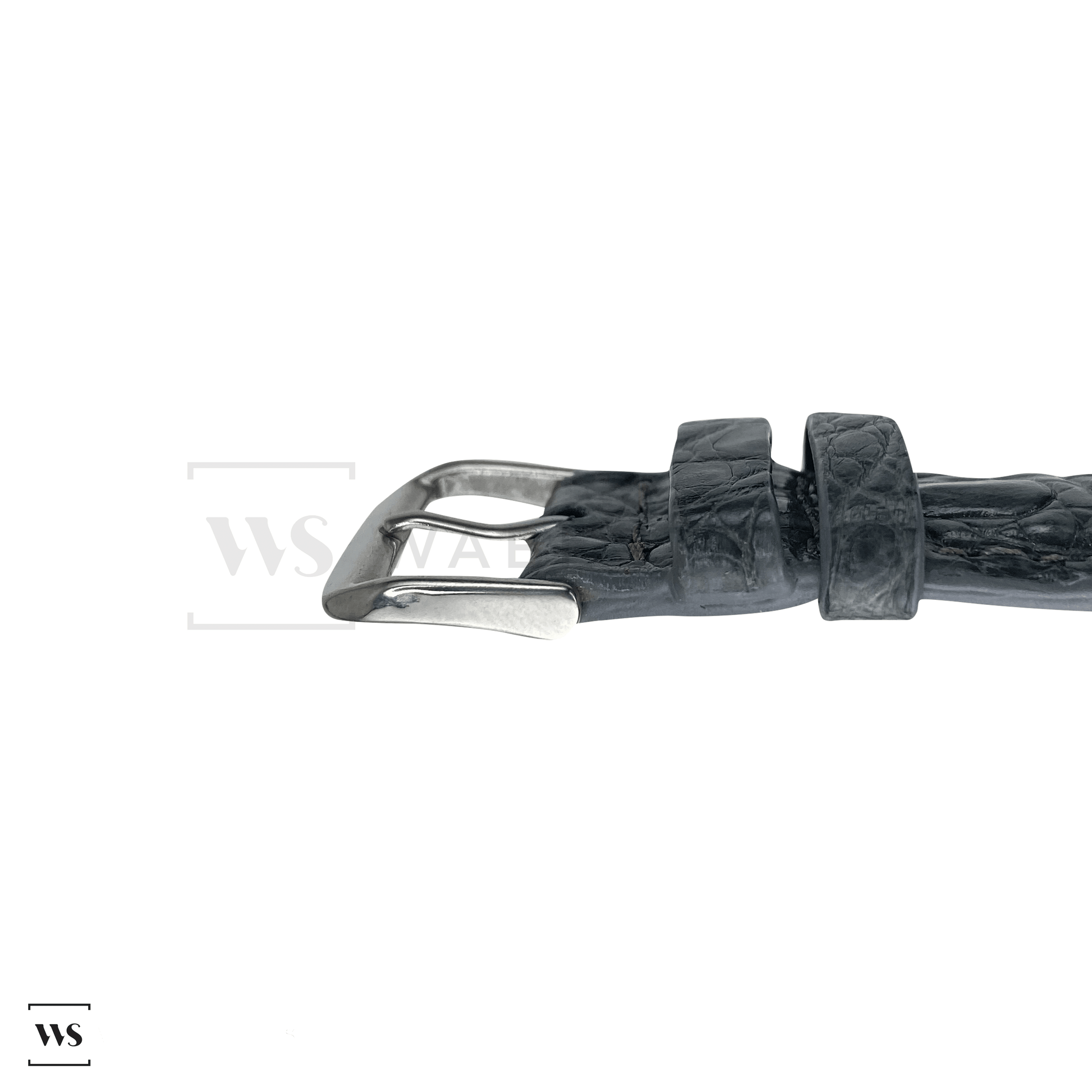 Grey Hornback Alligator Leather Strap Side