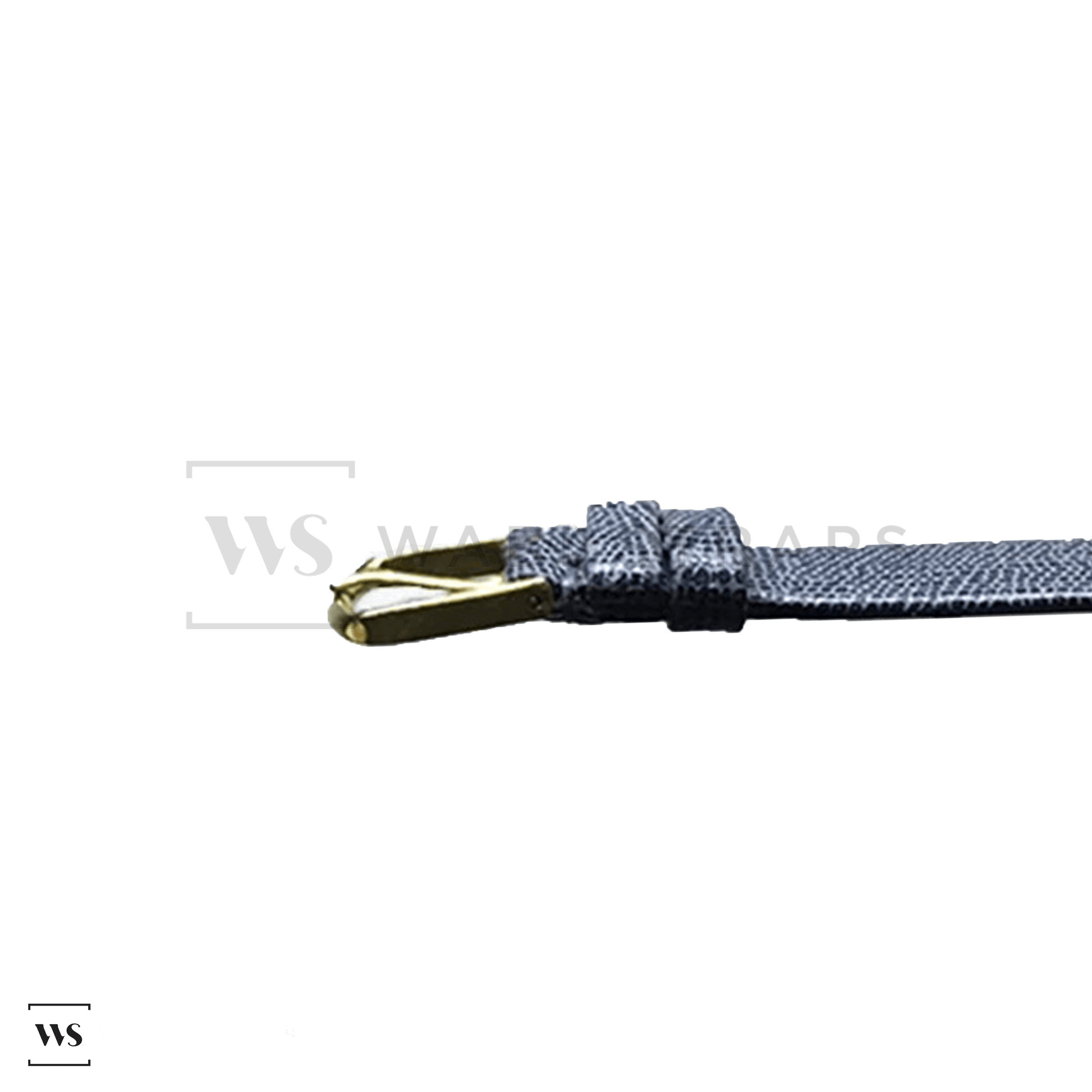 Grey Lizard Leather Watch Strap Side