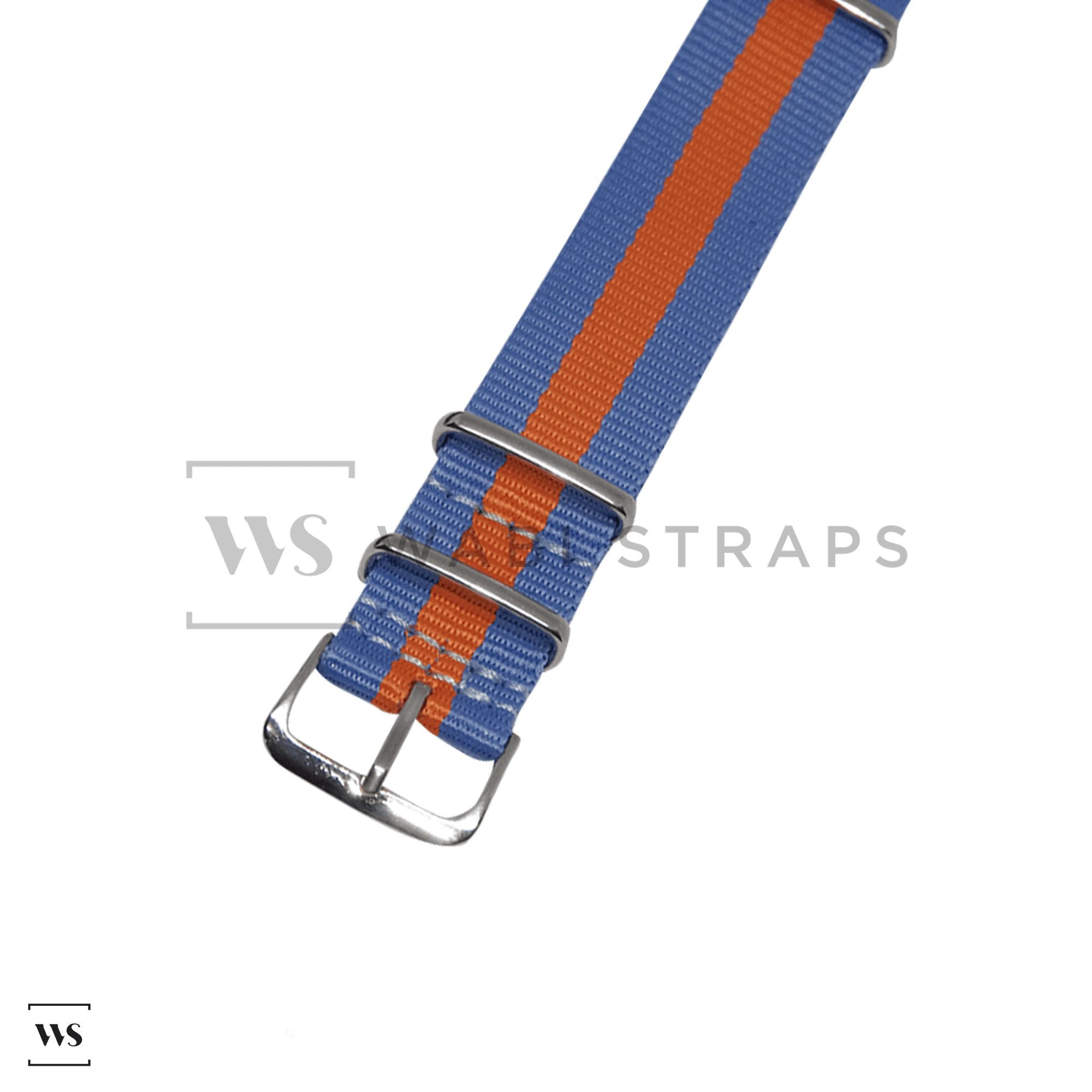 Light Blue & Orange Classic British Military Watch Strap