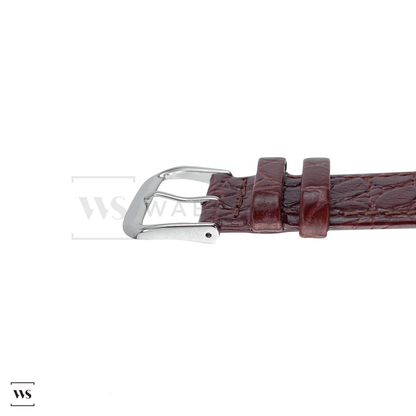 Maroon Tapered Dress Watch Strap Side