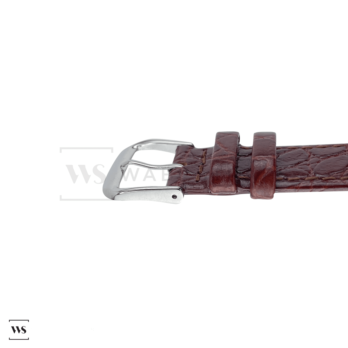 Brown Glossy Alligator Leather Belt Strap - 1 1/4 > 1 Taper