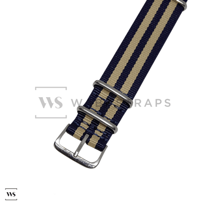 Navy Blue & Beige Ballistic British Military Watch Strap