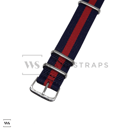 Navy Blue & Red Classic British Military Watch Strap