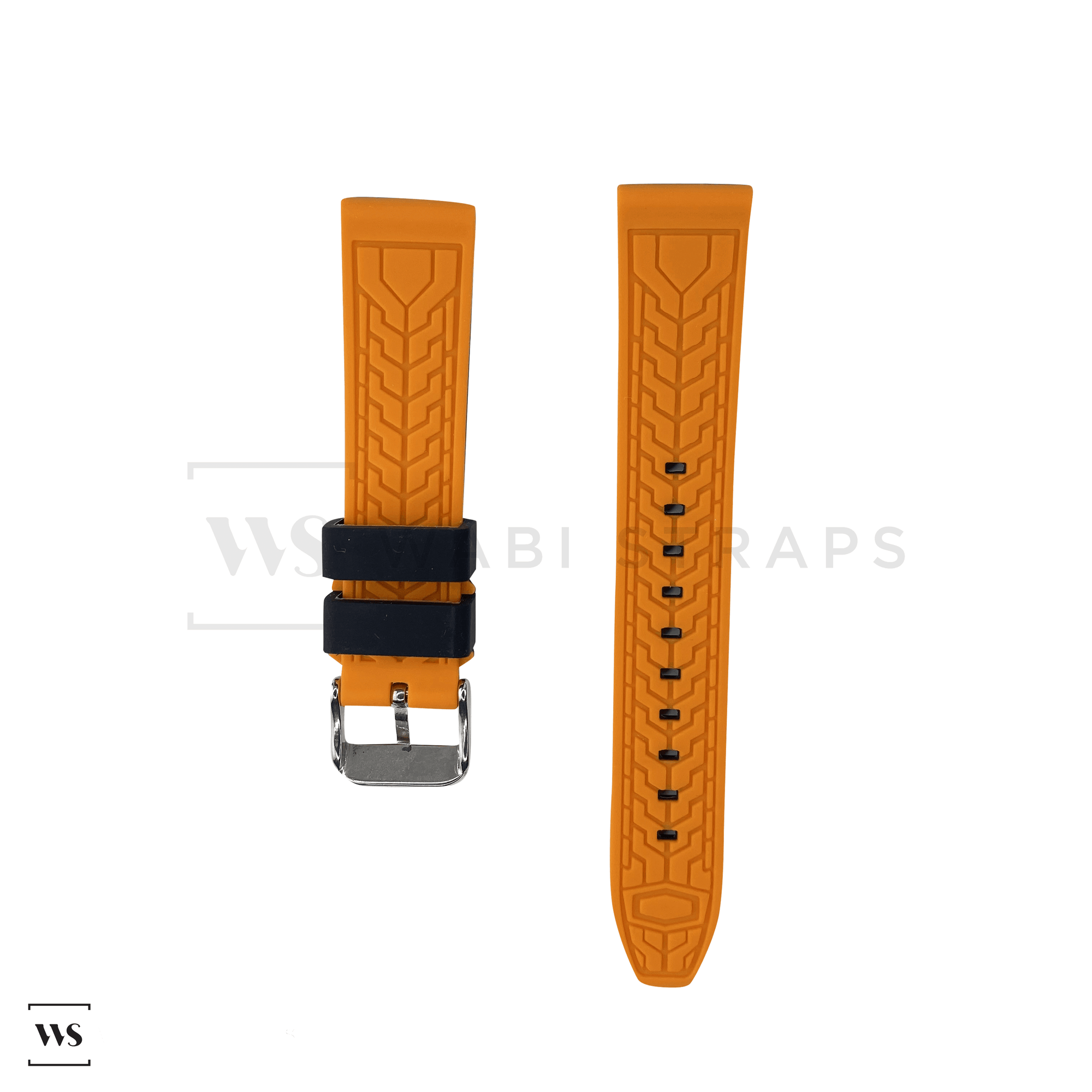 Orange Trim Silicone Waterproof Strap Front