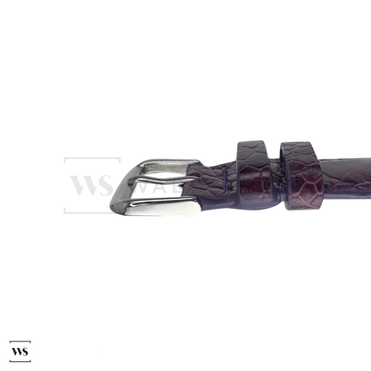 Purple Ostrich Handcrafted Leather Strap Side