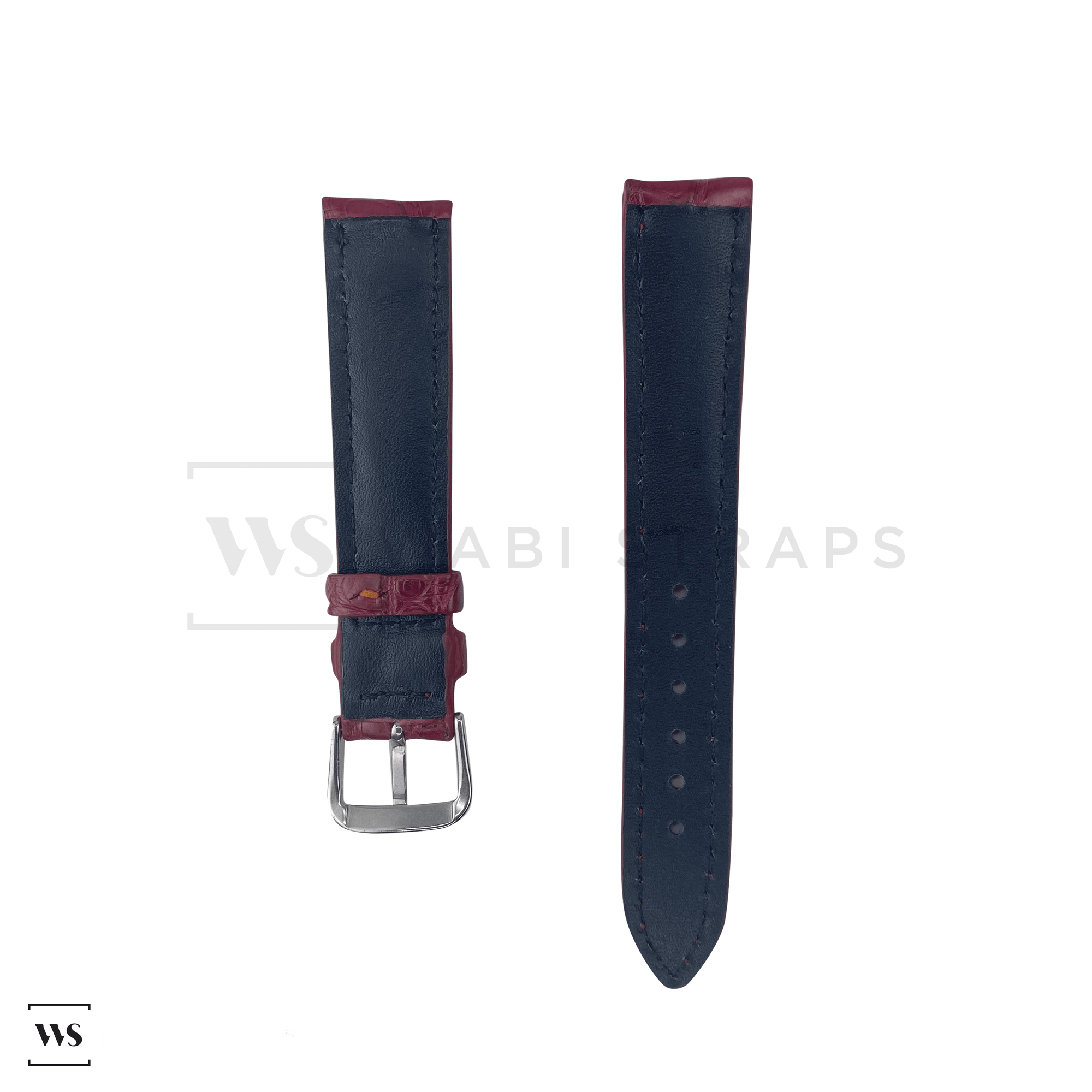 Red Alligator Exotic Leather Strap Front