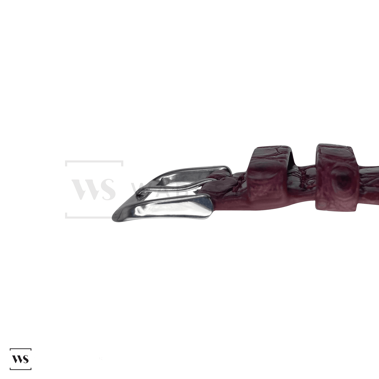 Red Alligator Exotic Leather Strap Side