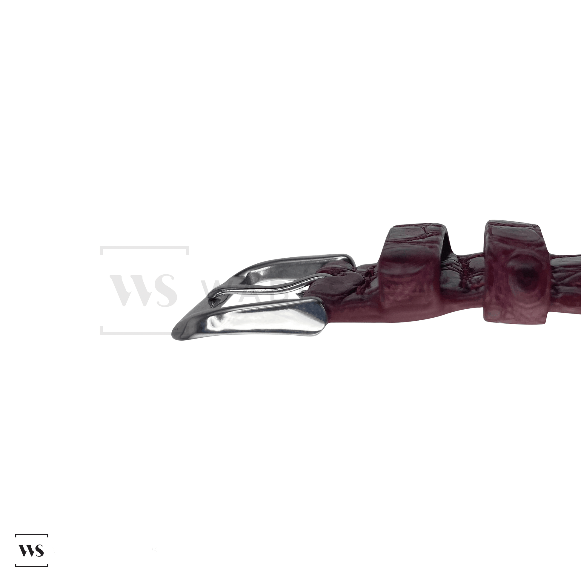 Red Alligator Exotic Leather Strap Side