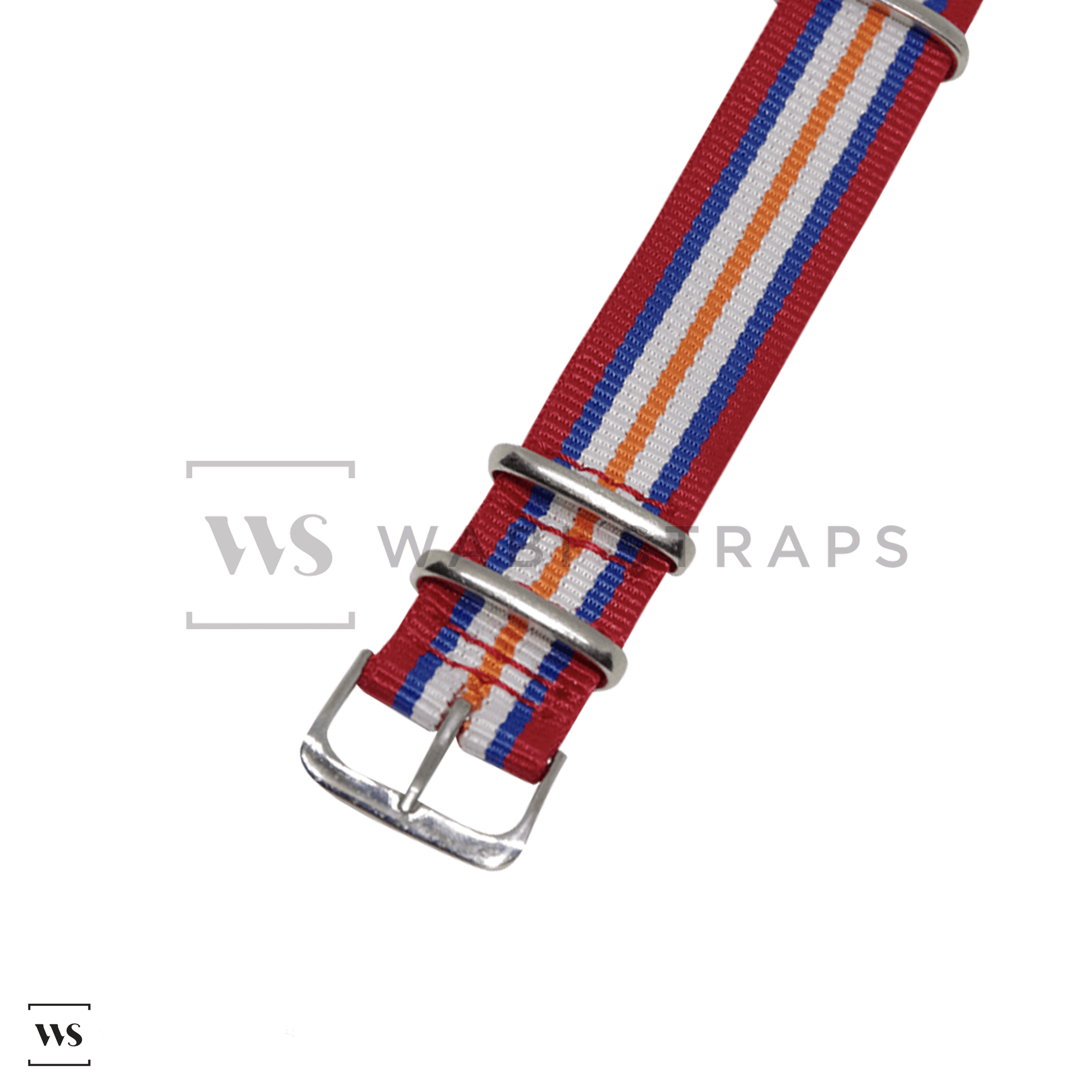 Red, Blue, White & Orange Racing British Military Watch Strap
