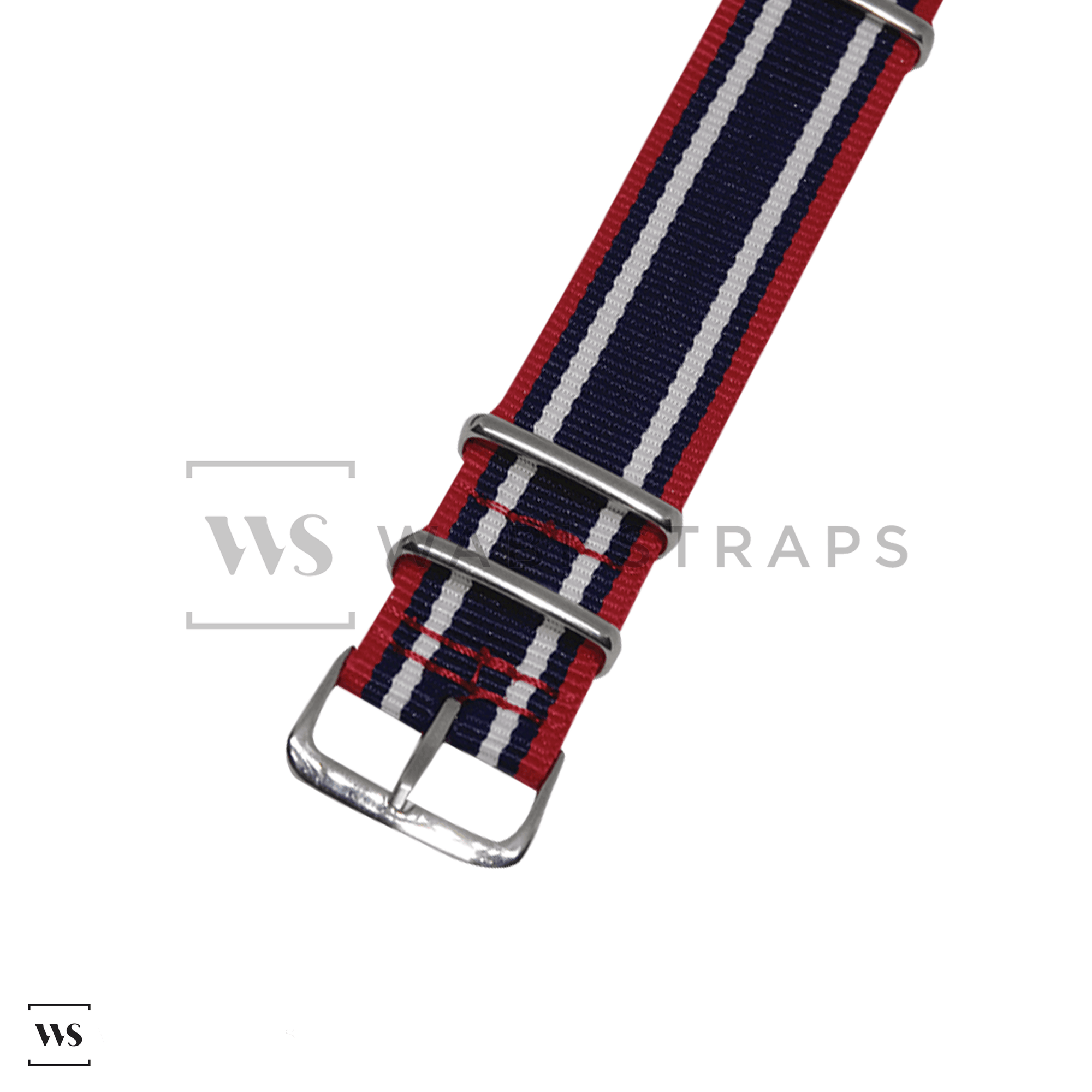 Red, Navy & White Vintage British Military Watch Strap