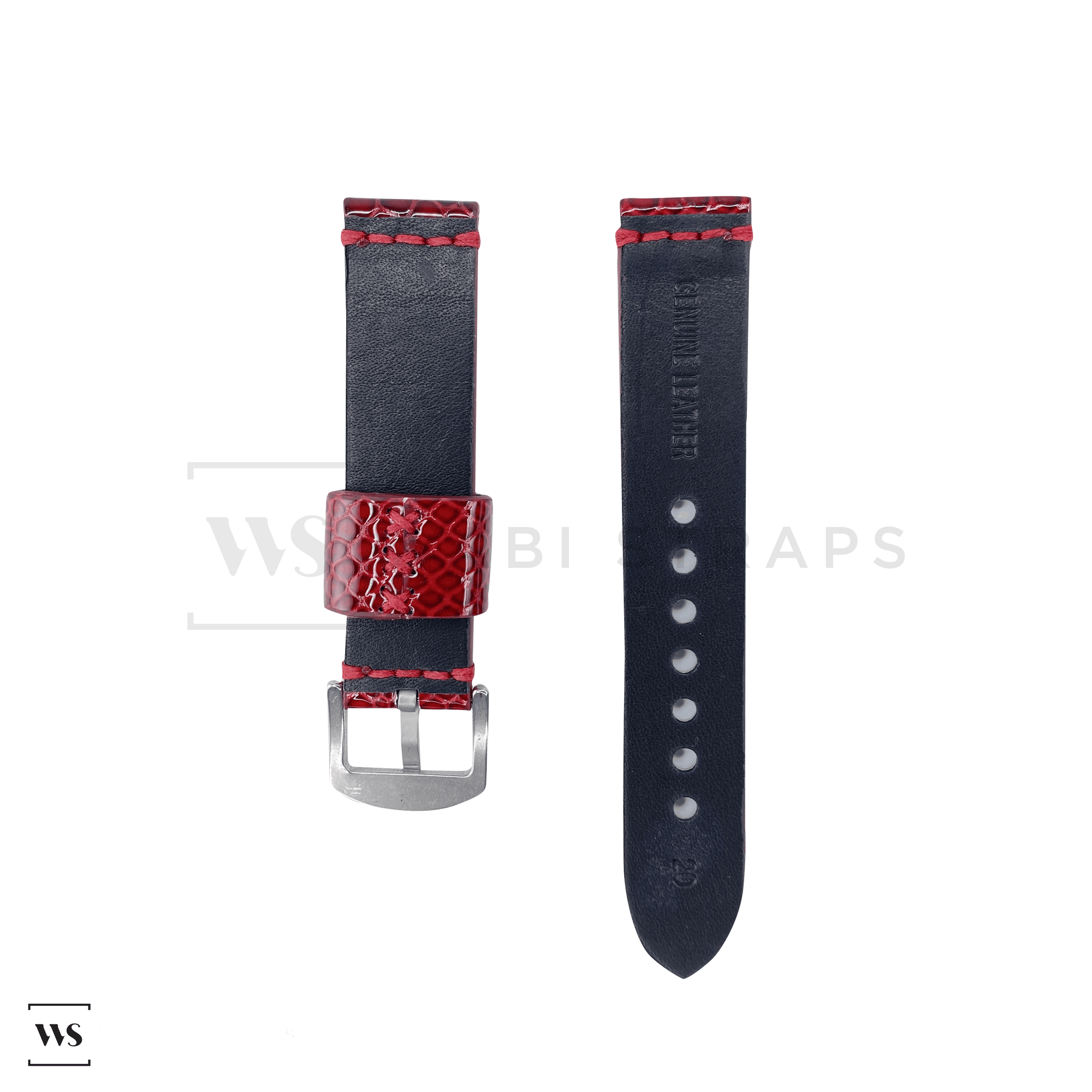 Red Snake Rubber Watch Band Front