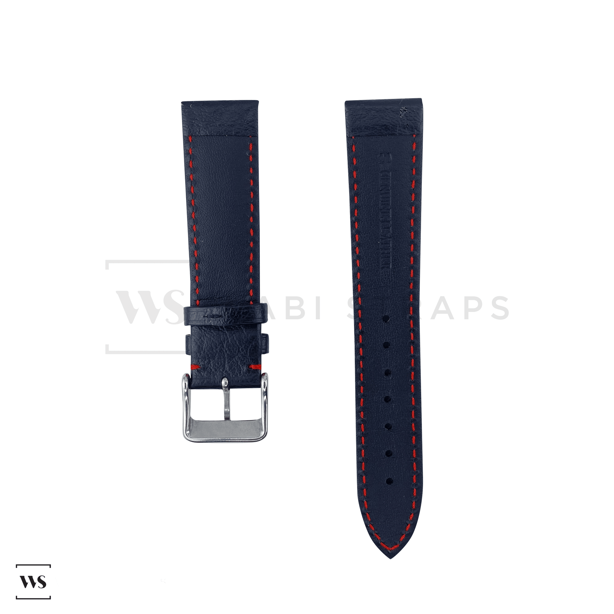 Red Stitched Classic Black Leather Strap SS Front