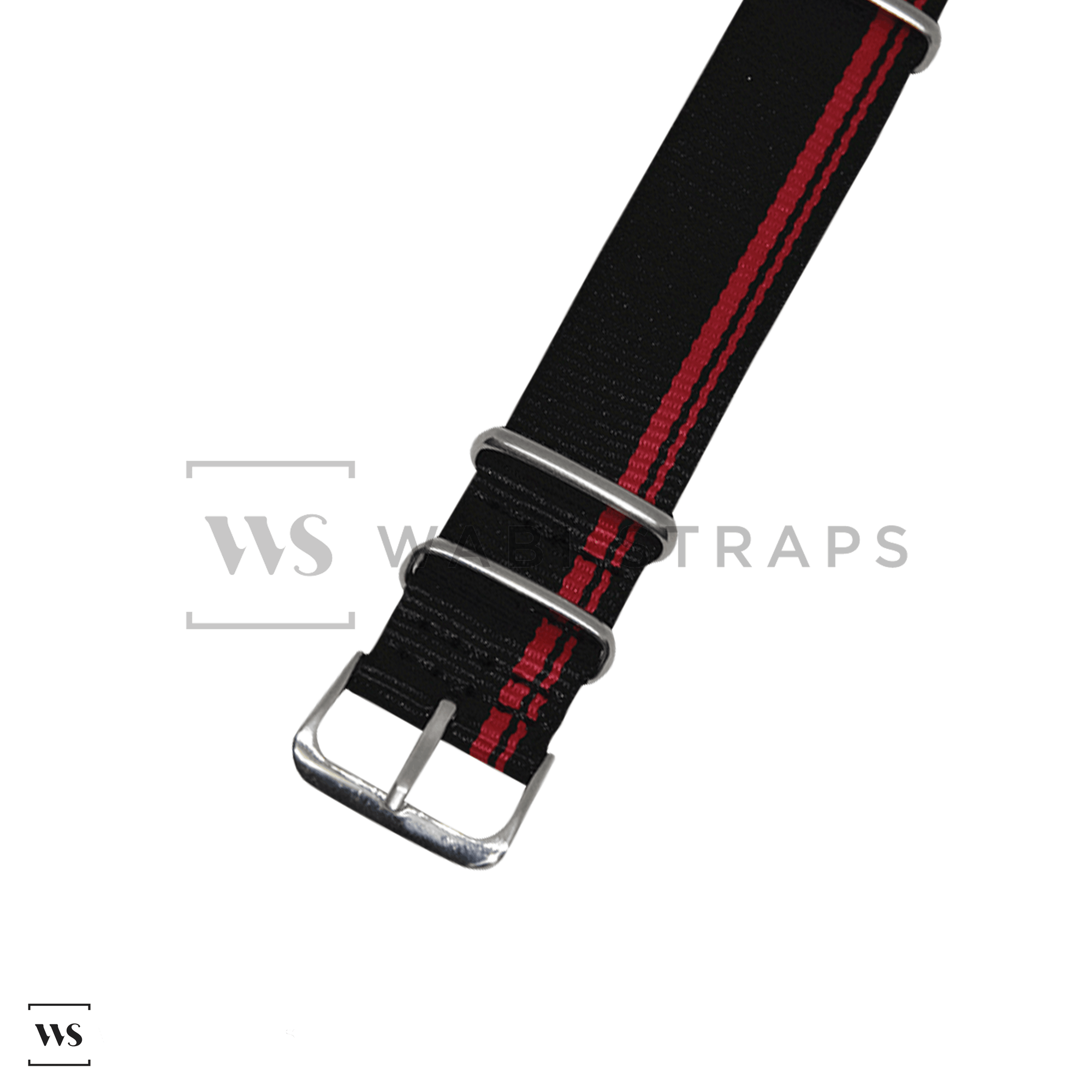 Red Stripes on Black Ducati Special British Military Watch Strap