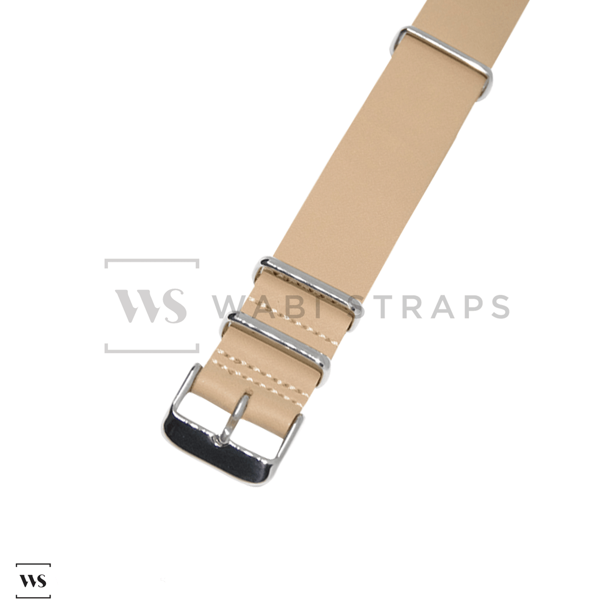 Beige Crazy Horse Leather One Piece Watch Strap wabistraps